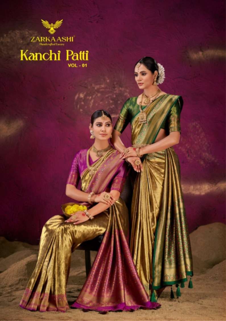 Kanchi Patti Vol 1 Series 154B A TO 154 B F by Zarkaashi  saree Collection manufacturer surat 
