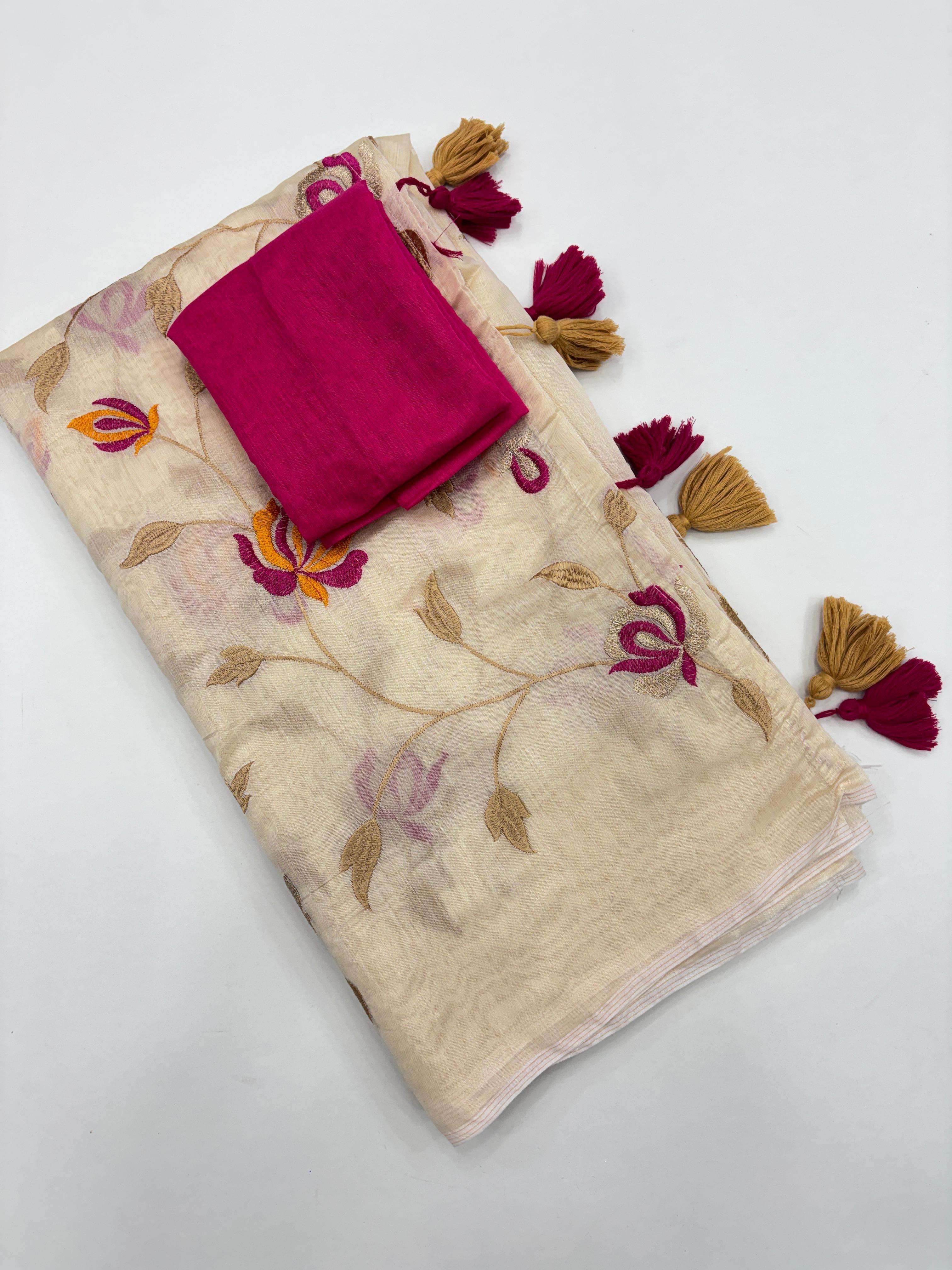 Pure soft Chanderi silk saree collection manufacturers surat 