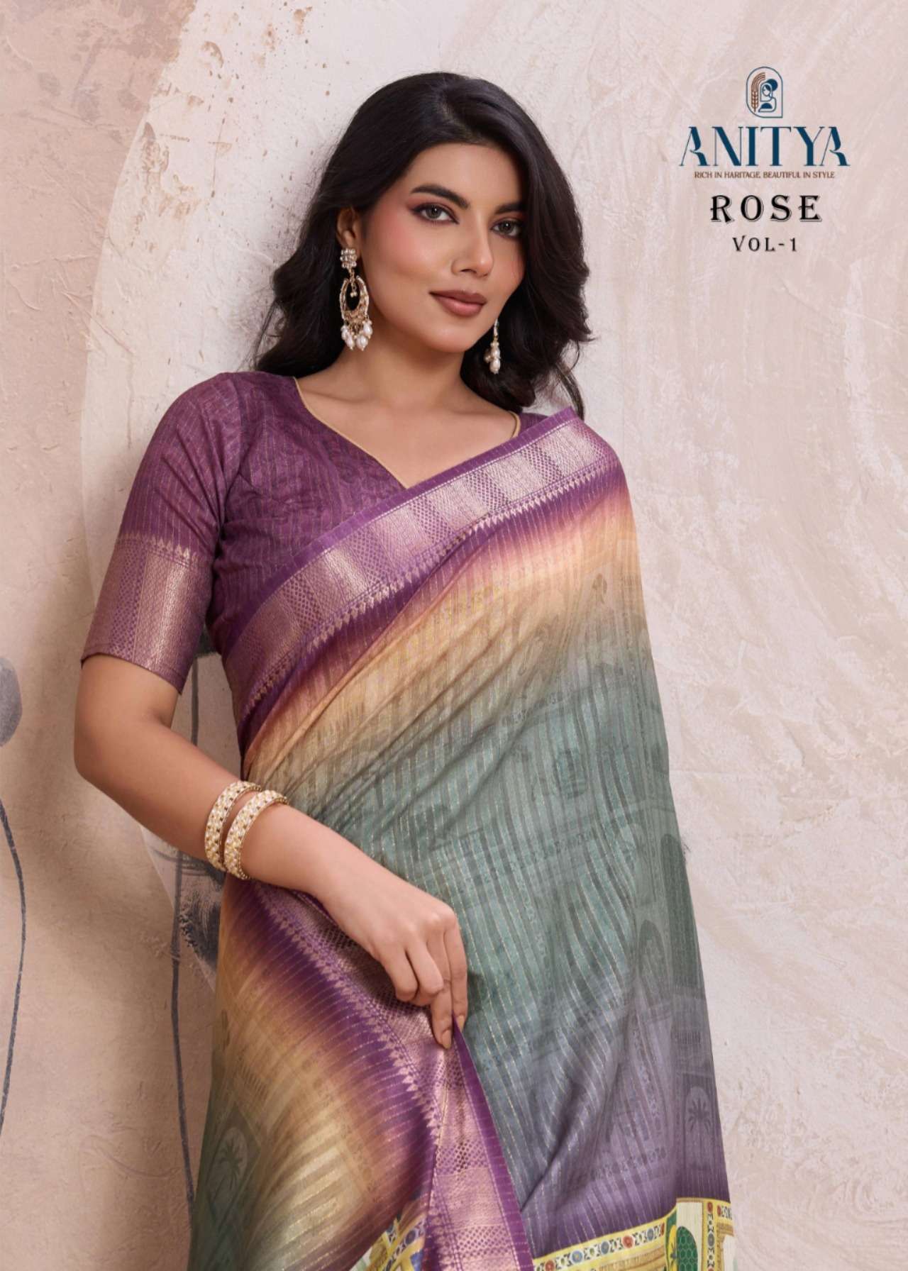 Rose Vol 1 Series 6001 to 6006 by Anitya saree Collection manufacturer surat 