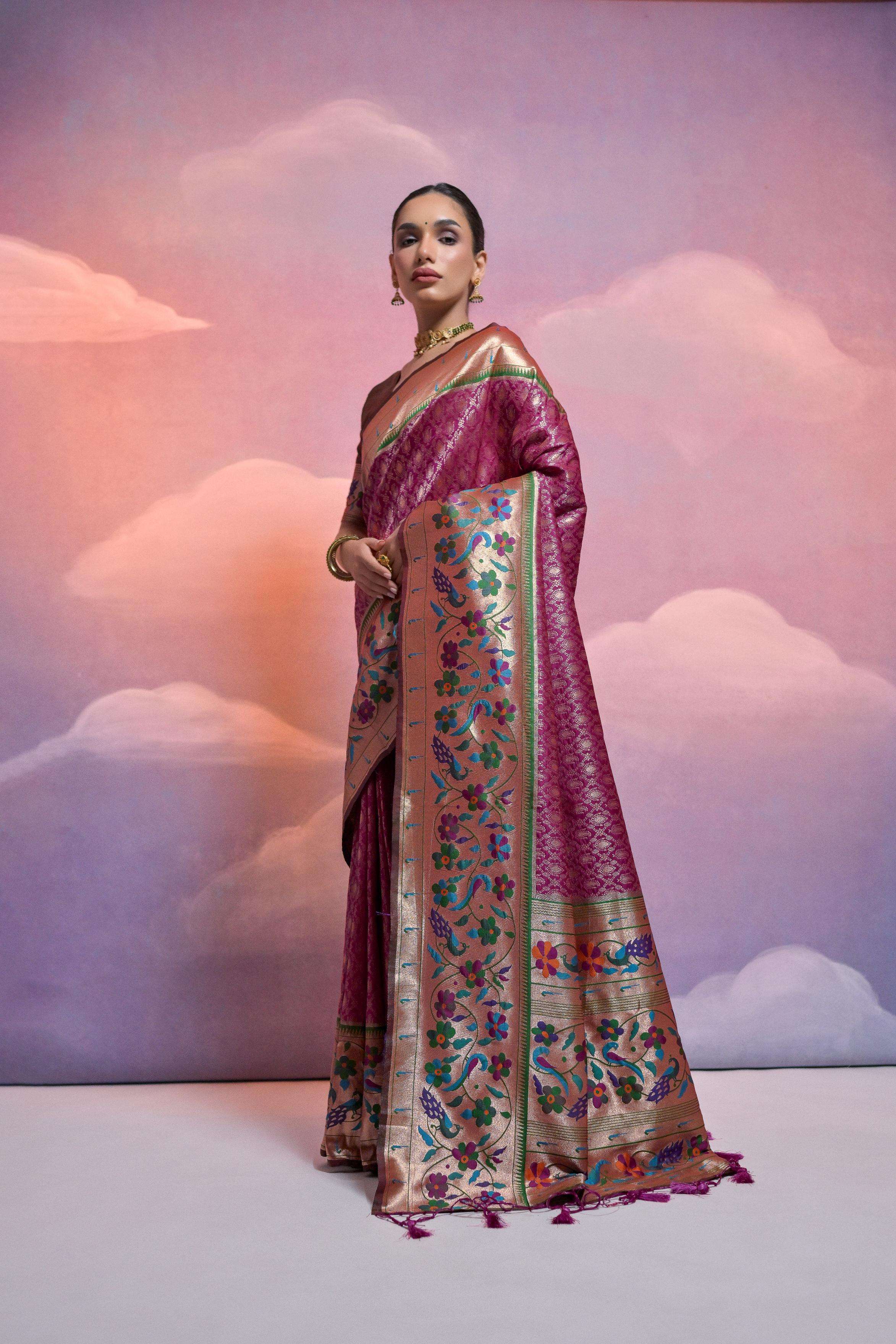 Rutrang Paithani Vani Soft Banarasi Silk Paithani Saree
