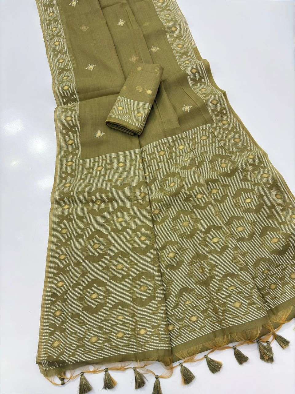 Rutrang Premium Chanderi Mul Cotton Jamdani Weaving Saree