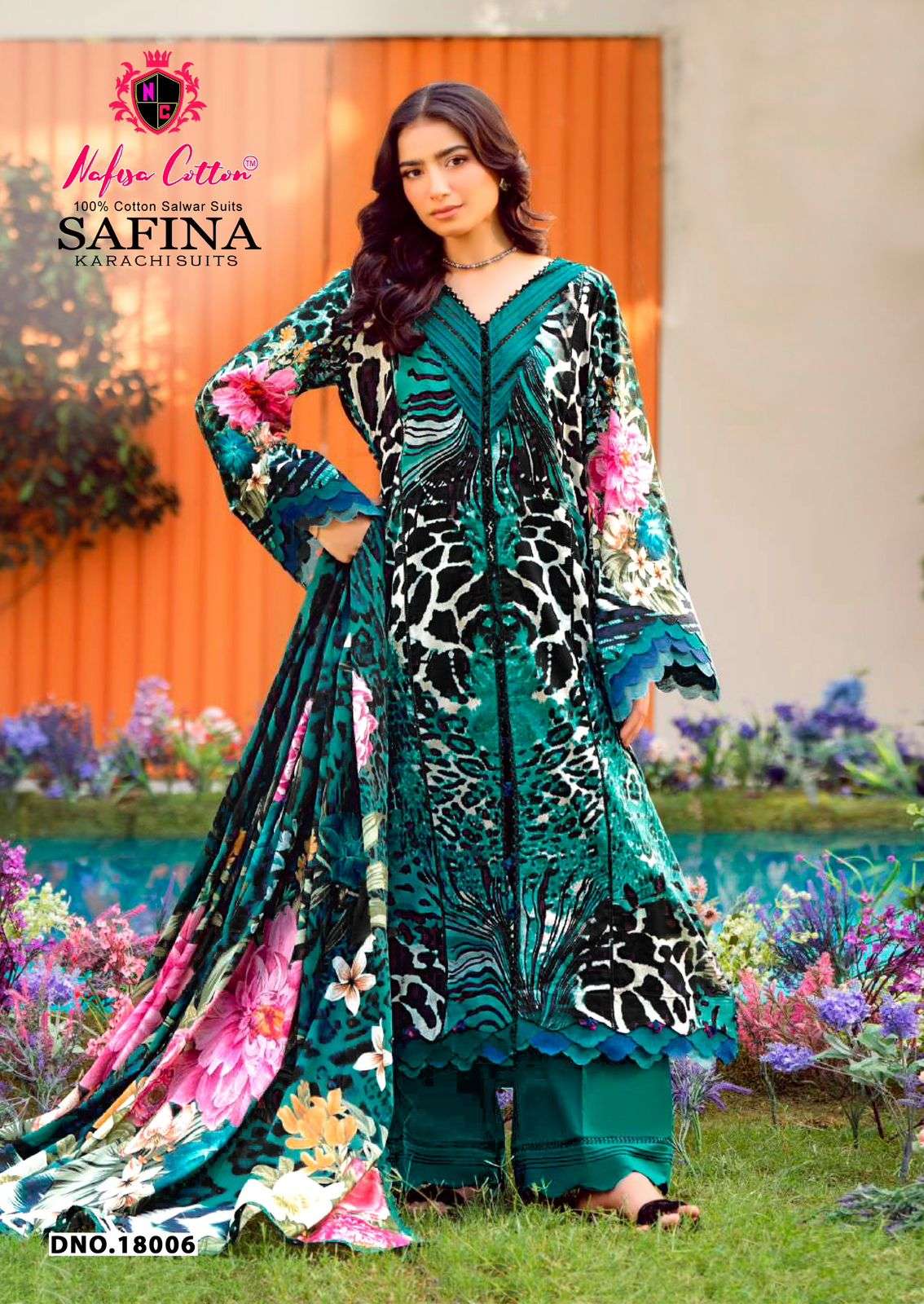 SAFINA KARACHI SUITS VOL 18 by NAFISHA COTTON suit collection manufacturers surat 