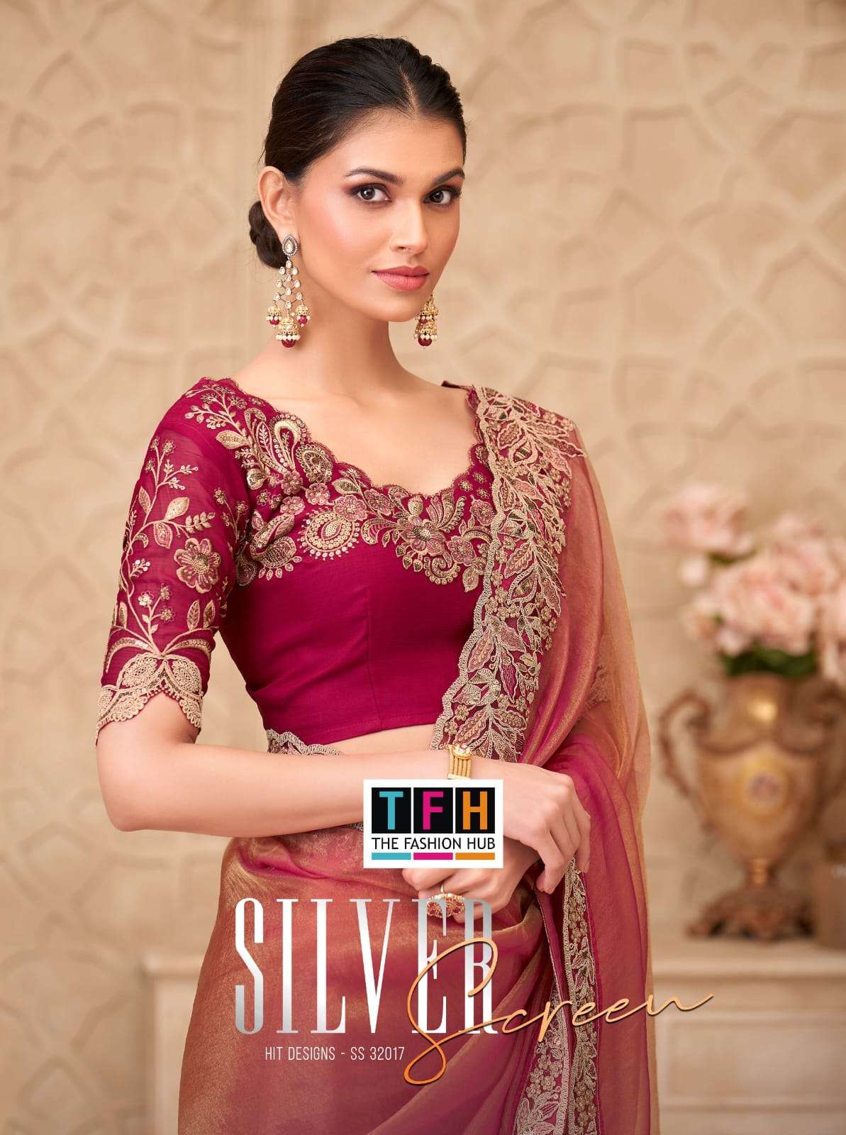 SILVER SCREEN AA 32017 by TFH saree Collection manufacturer surat 