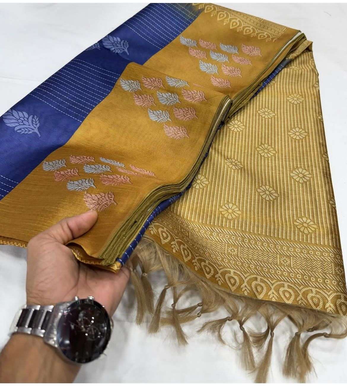 Soft Tussar Base Vaibhogam Silk Zari Border Saree Collection