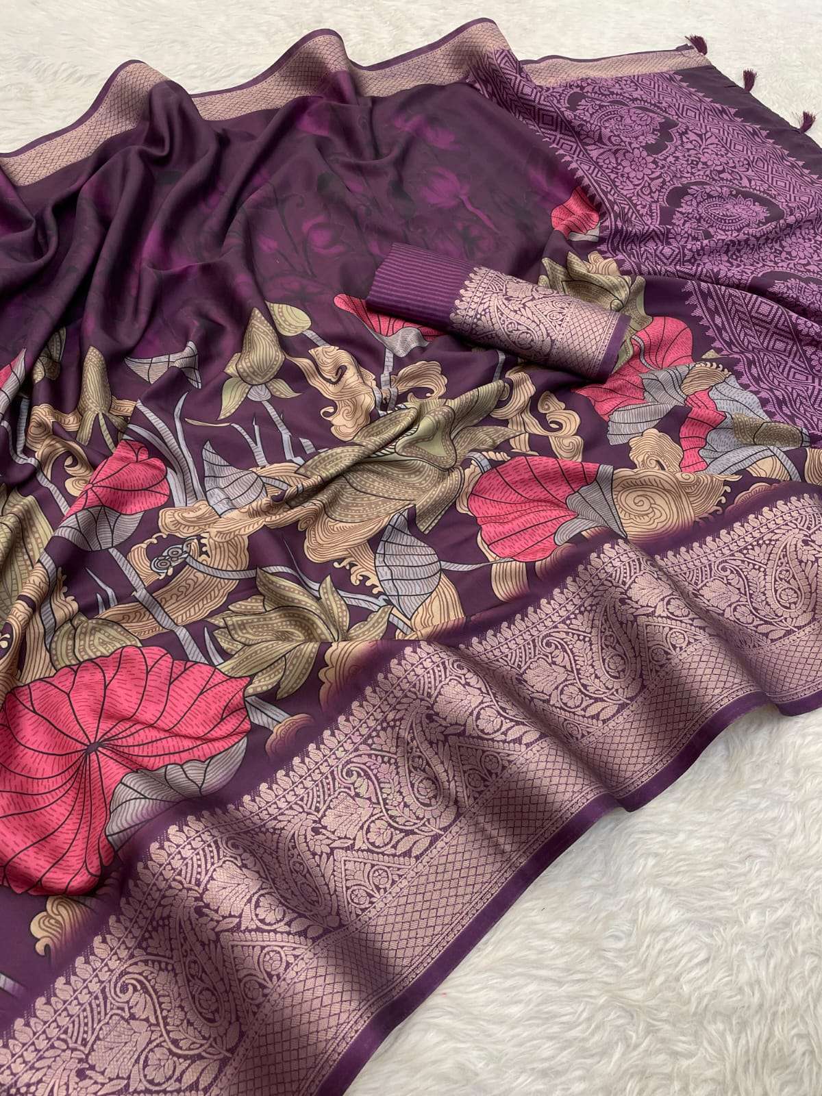 Super Soft Gaji Silk Collection – Exclusive Jacquard Border Saree