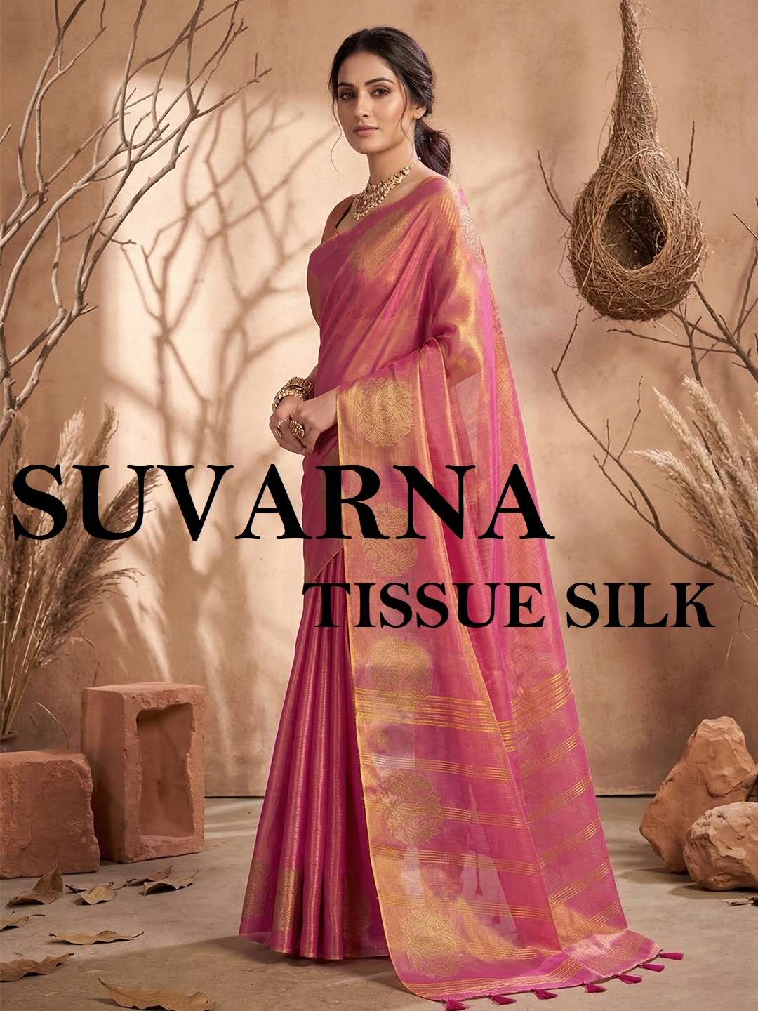 Suvarna Tissue Silk Series 1001 to 1006 by Astita saree Collection manufacturer surat 