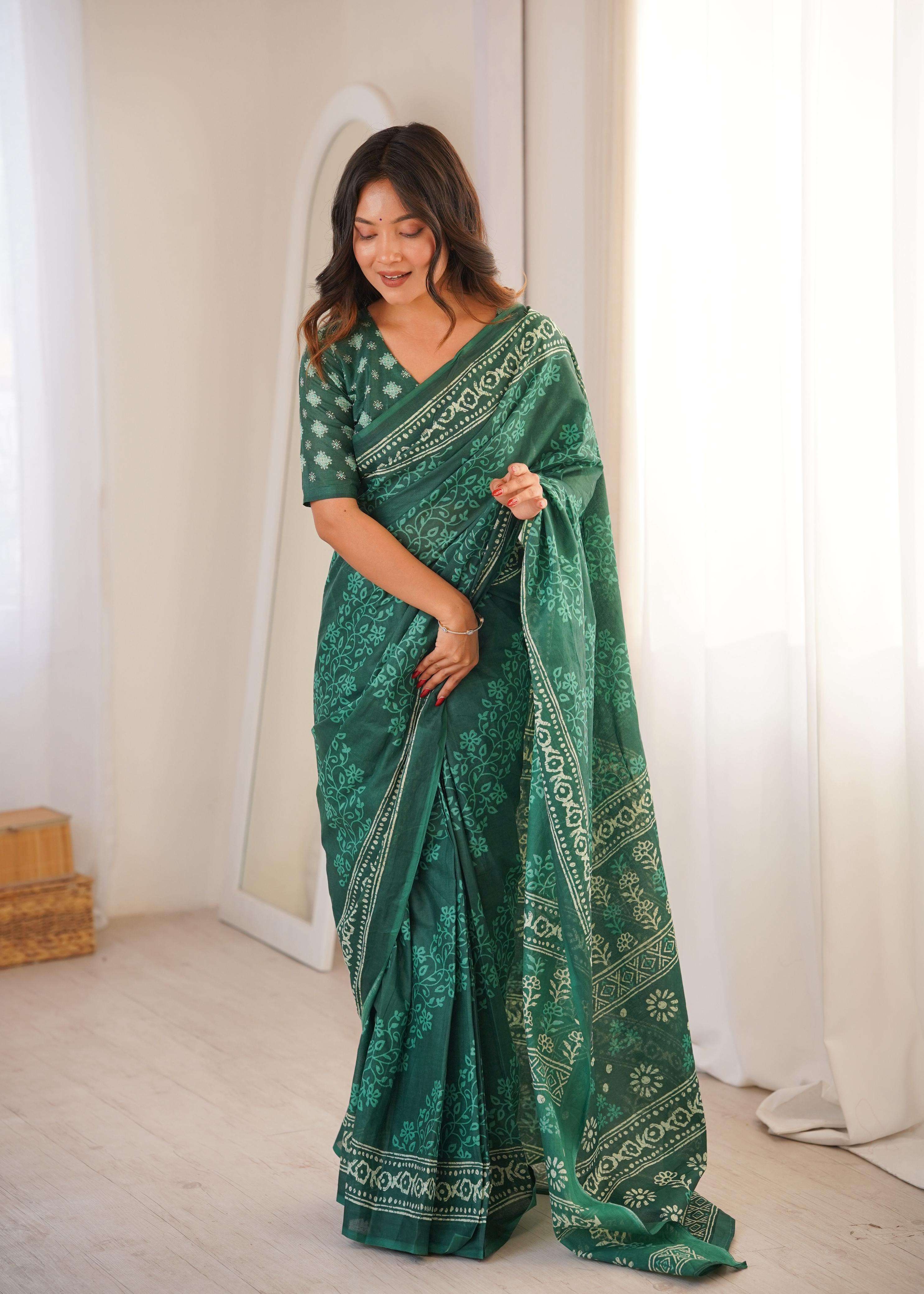 Celebrity Look Hand Block Printd Saree collection manufacturers surat 