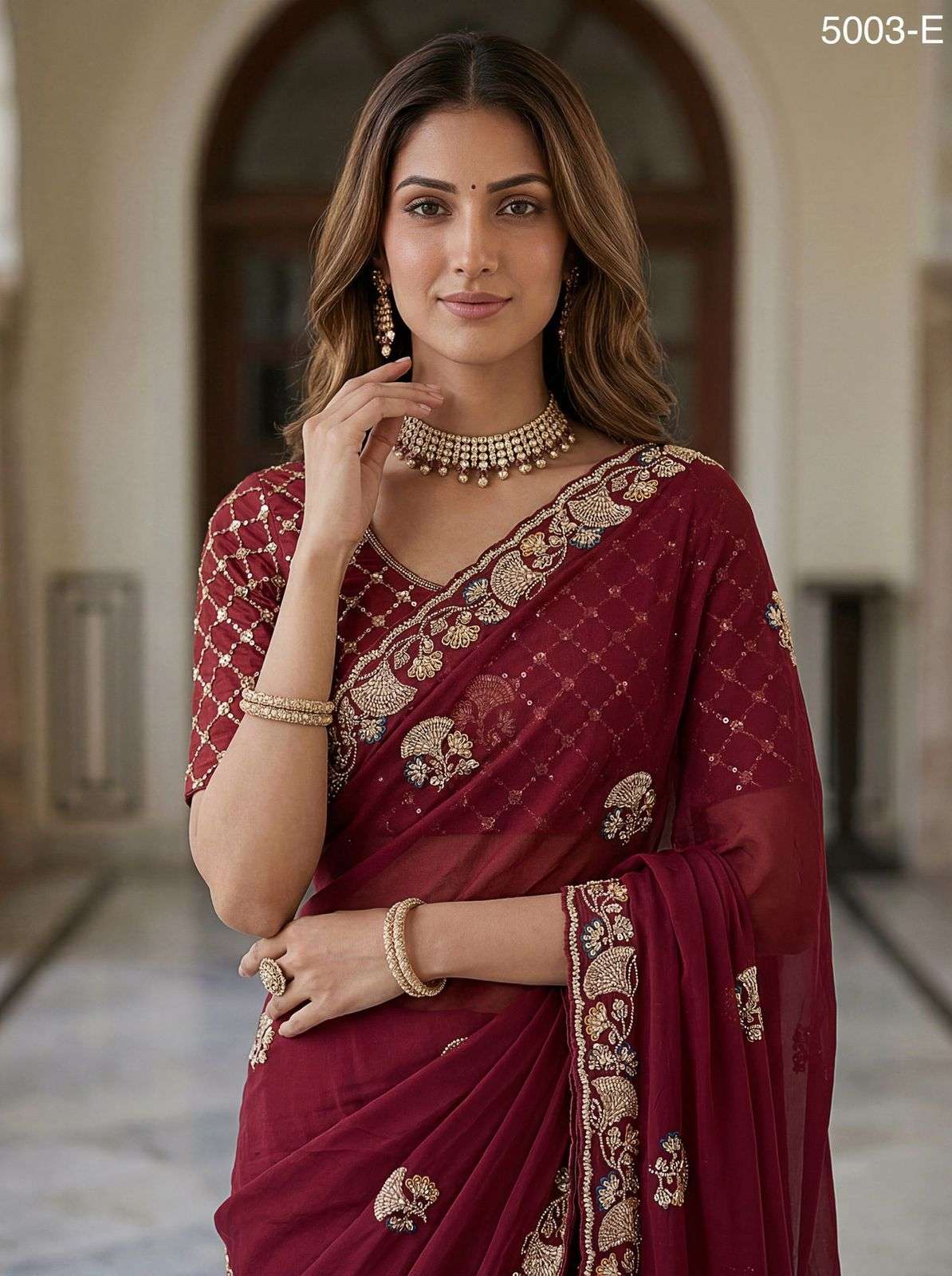 Code 5003 Chiffon Silk saree Collection manufacturer surat 