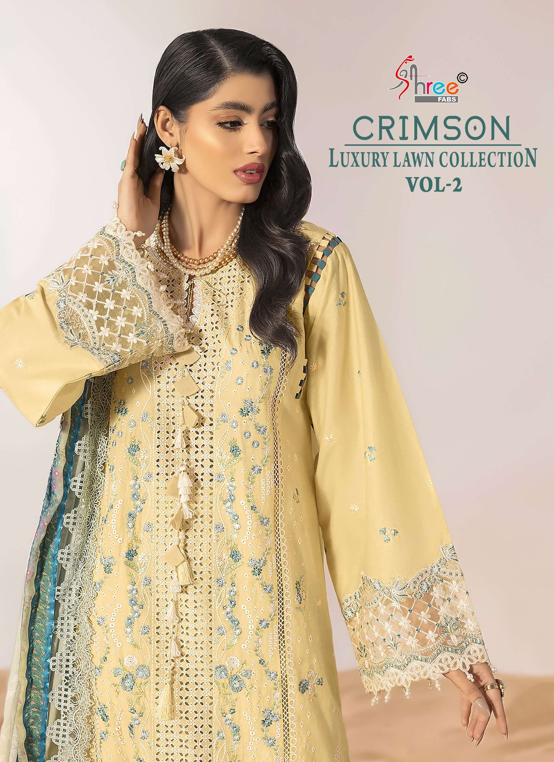 CRIMSON LUXURY LAWN COLLECTION VOL 03 by Shree fab suit collection manufacturers surat 