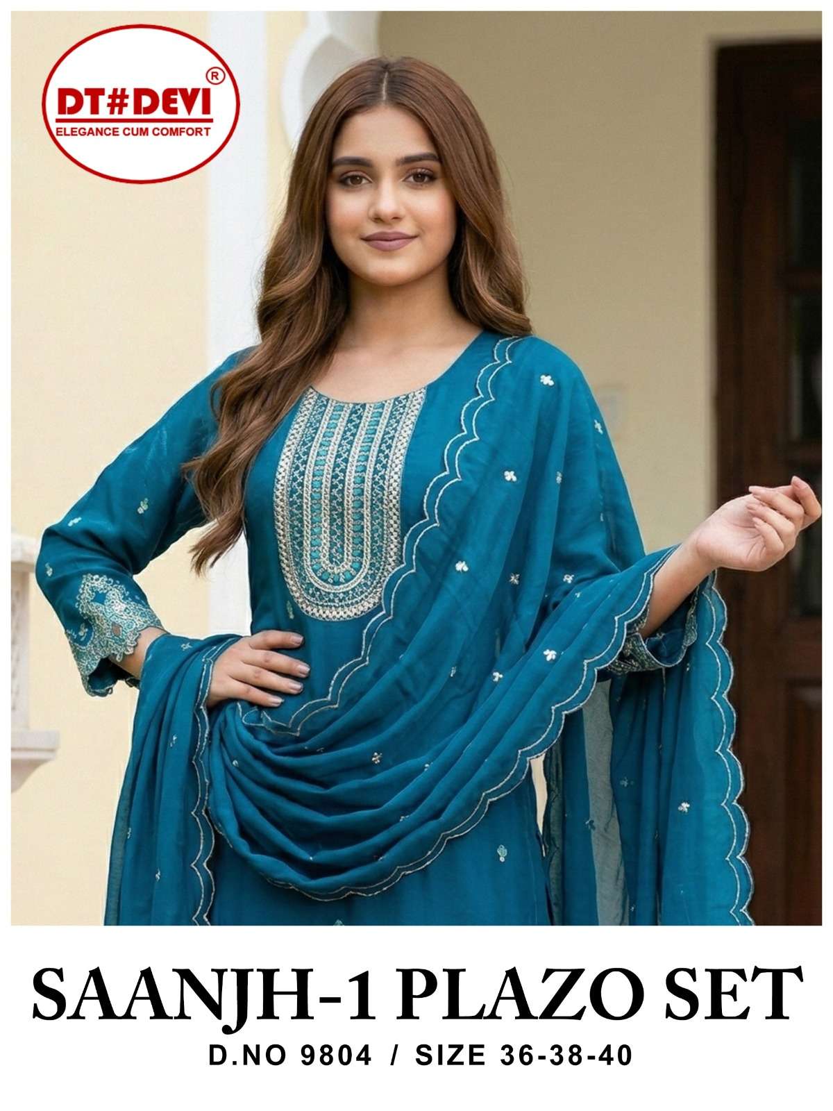 D NO 9804 SAANJH 1 TRENDY suit collection manufacturers surat 