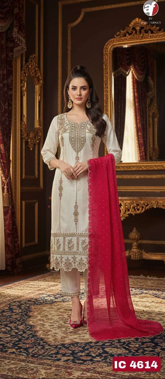 D NO IC 4614 A by Anju fabric kurti collection manufacturers surat 