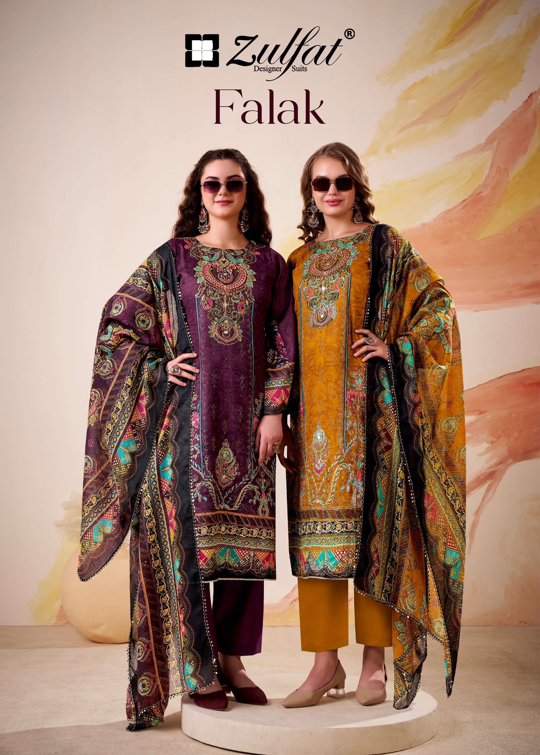 FALAK by Zulfat Designer Suit collection manufacturers surat 