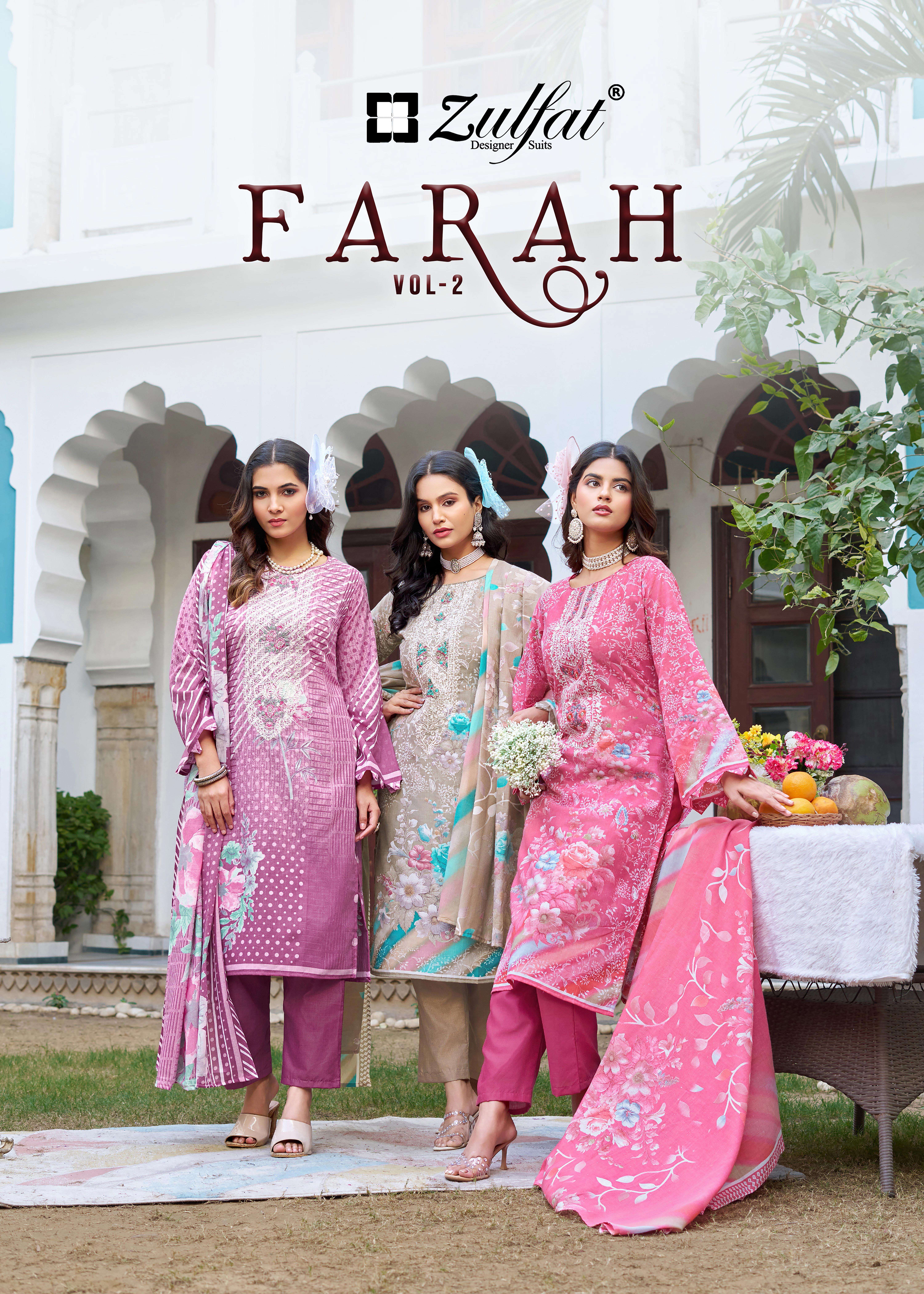 FARAH VOL 2 by Zulfat Designer Suit collection manufacturers surat 