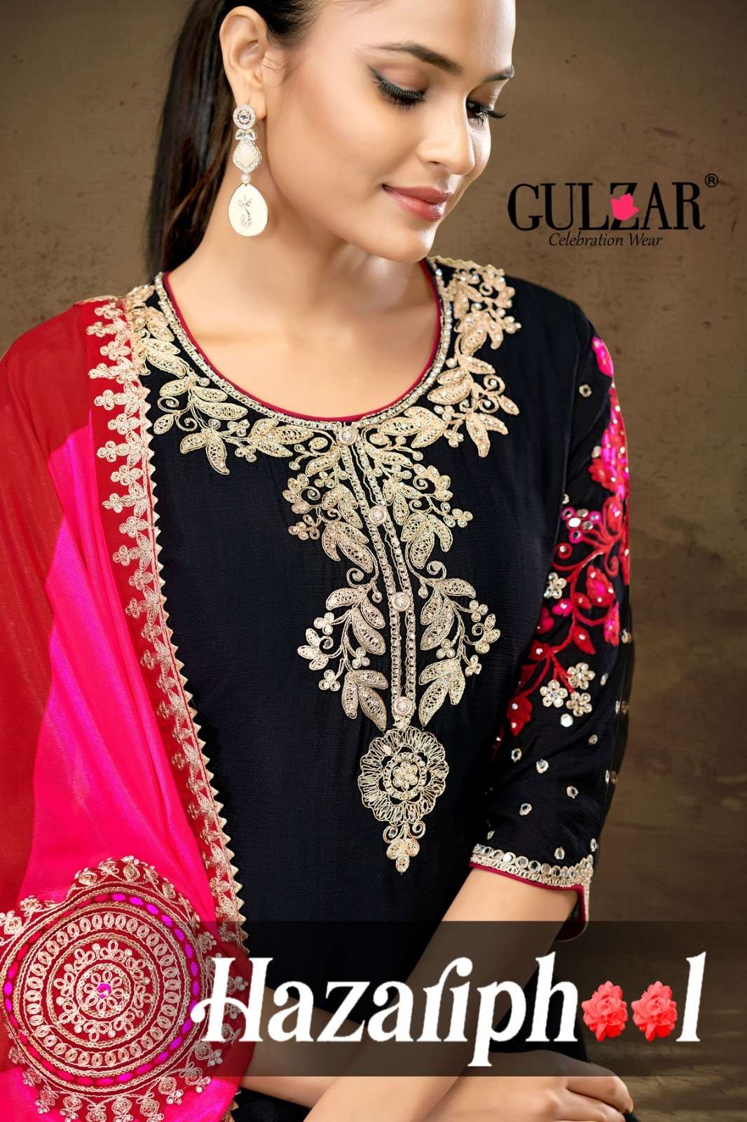 HAZARIPHOOL D NO 2141  2142 by  GULZAR suit collection manufacturers surat 