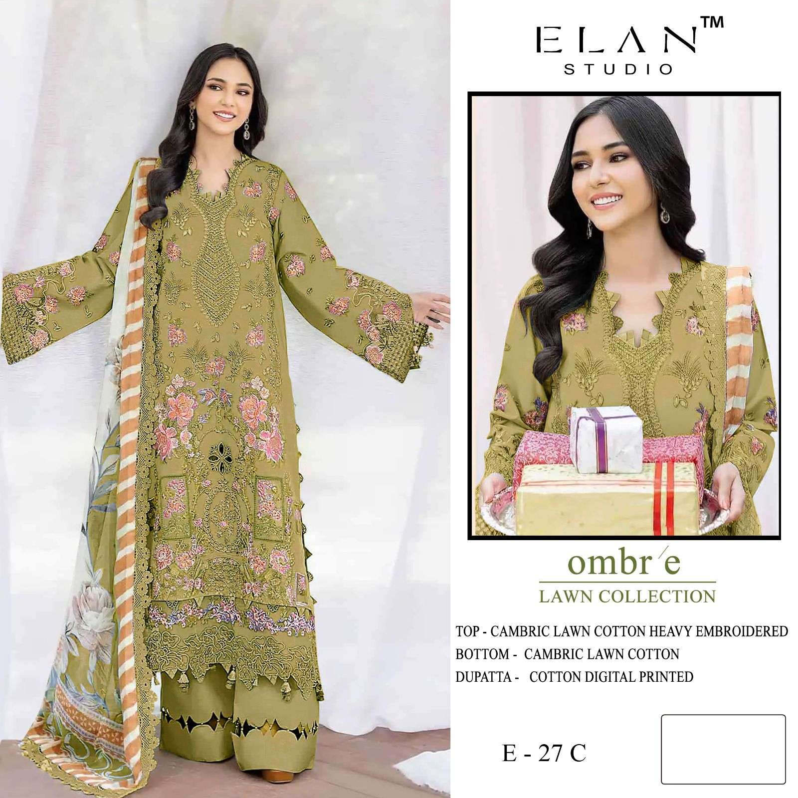 ITEM CODE E 27 by ELAN STUDIO suit collection manufacturers surat 