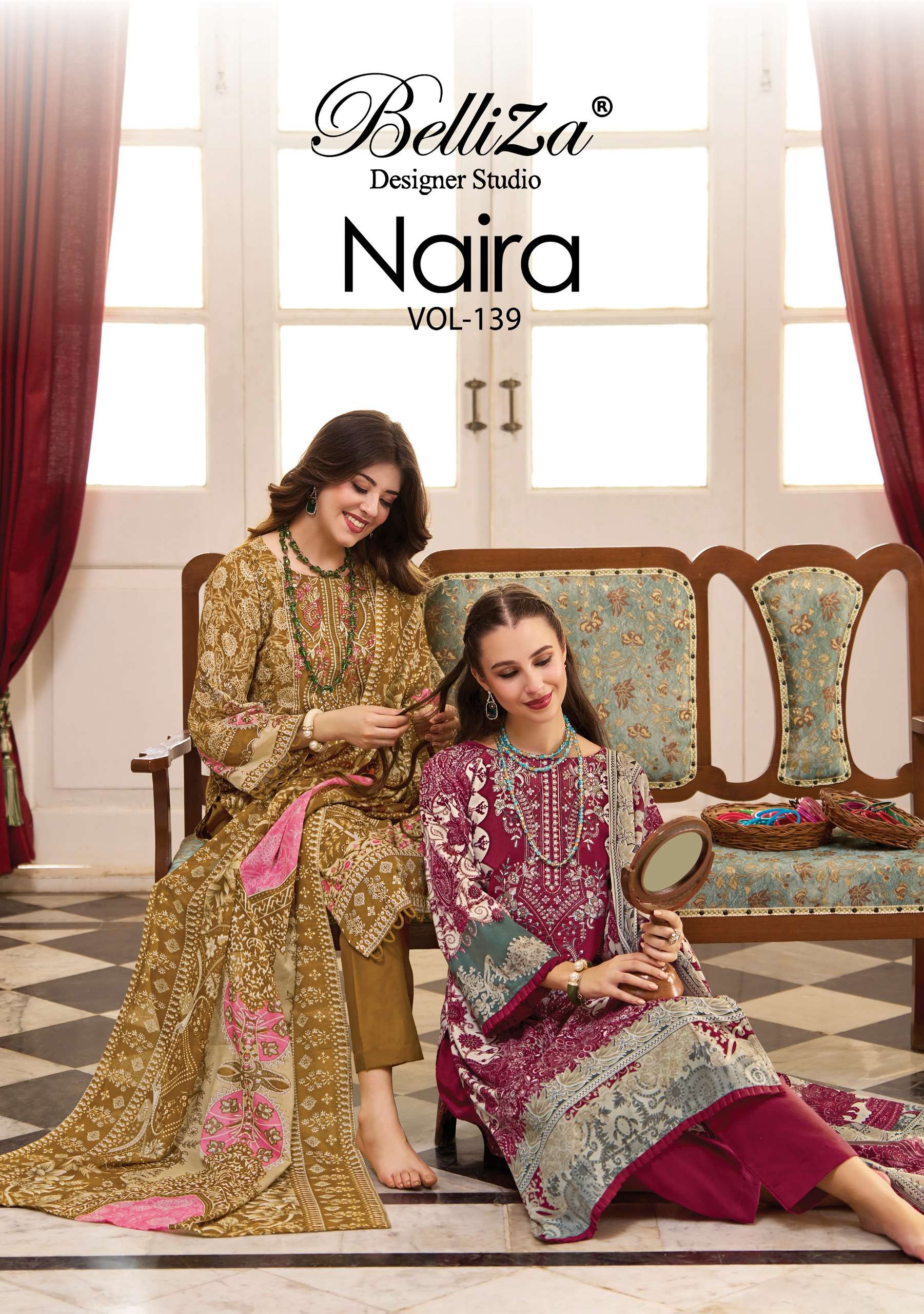 NAIRA VOL 139 byBelliZa DesigNer StuDio suit collection manufacturers surat 