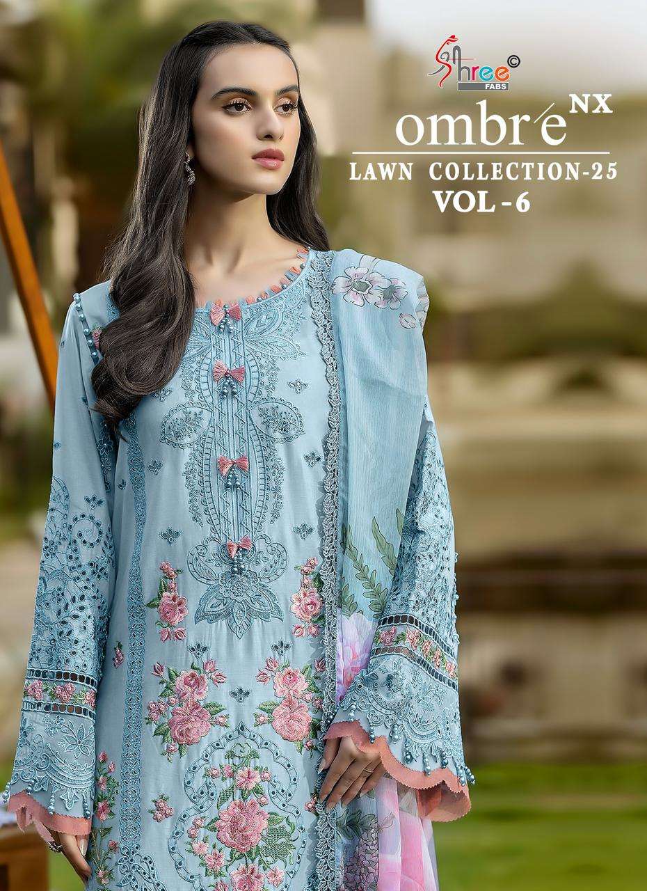 OMBRE LAWN COLLECTION 2025  VOL 6 by Shree fab suit collection manufacturers surat 