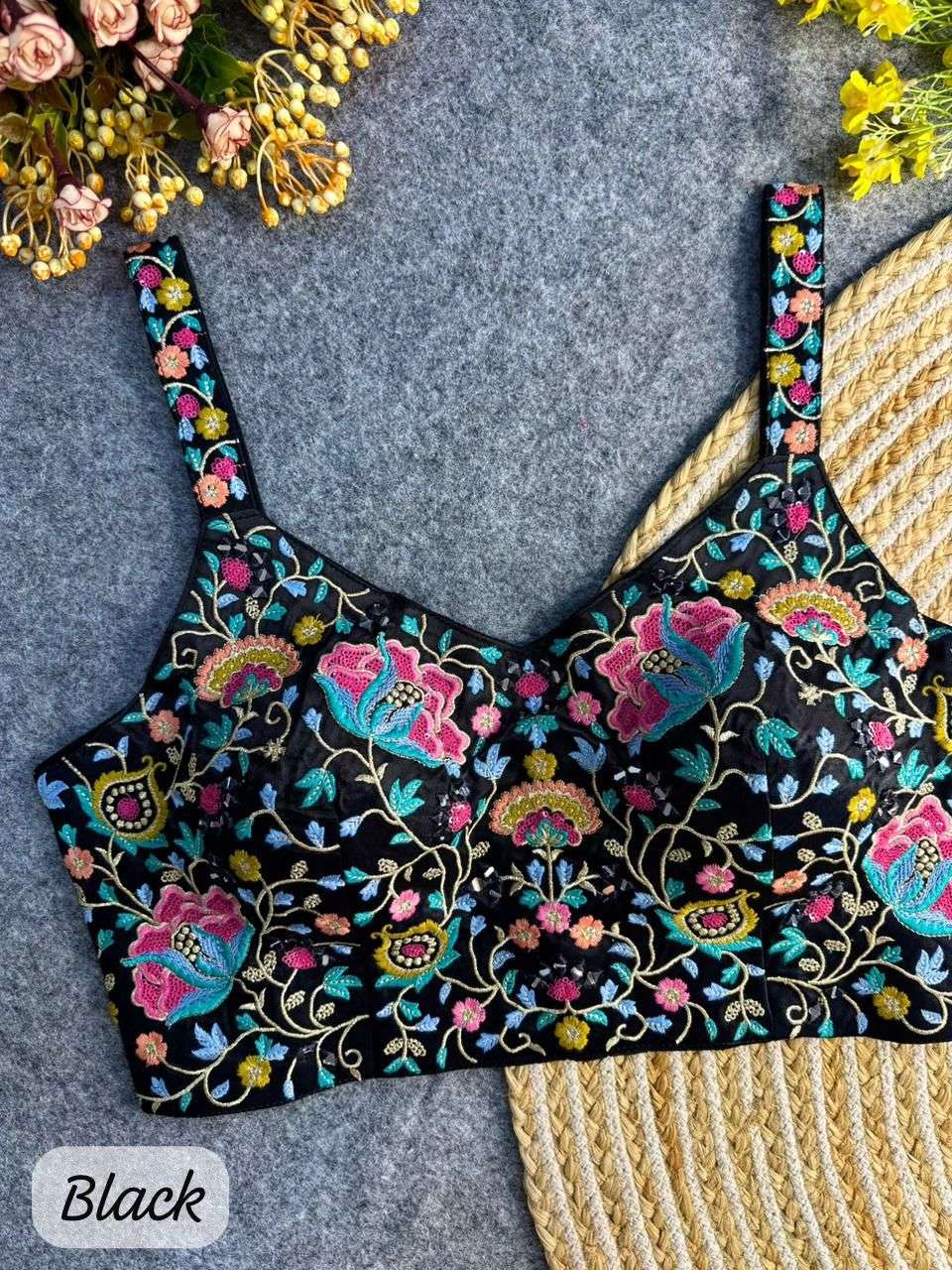 PARTYWEAR SPAGHETTI BLOUSE collection manufacturers surat 