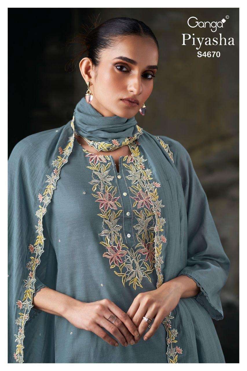 PIYASHA 4670 by GANGA suit collection manufacturers surat