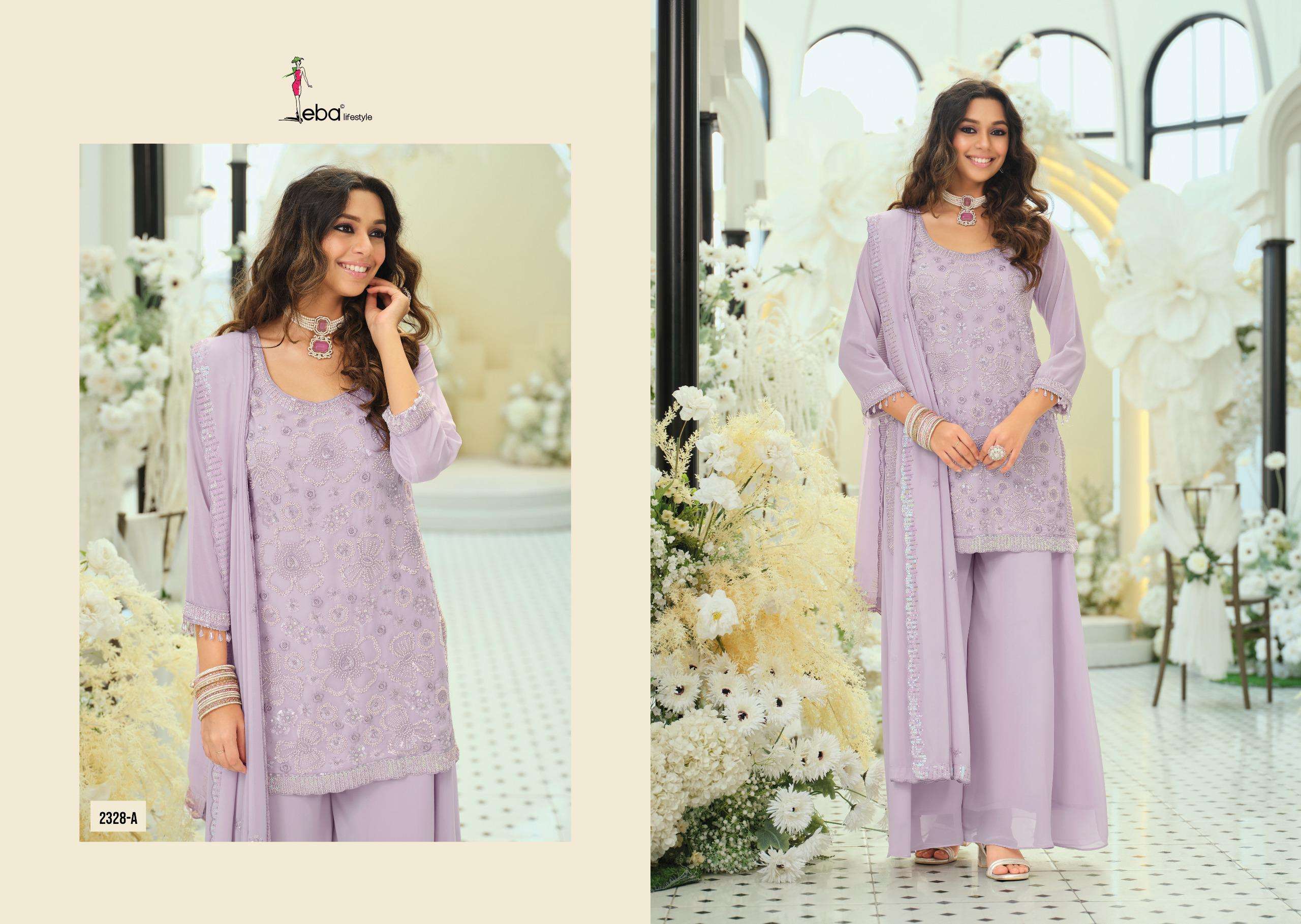 Rosy color by eba Life style suit collection manufacturers surat 