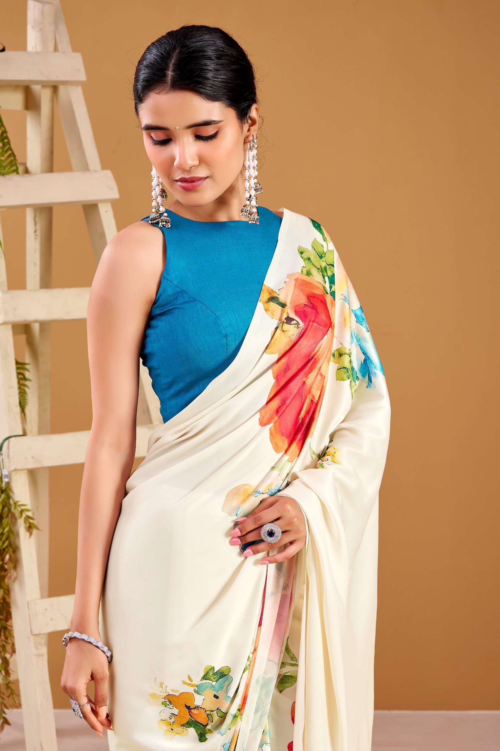 YNF7027WHT Satin Saree Collection manufacturer surat 