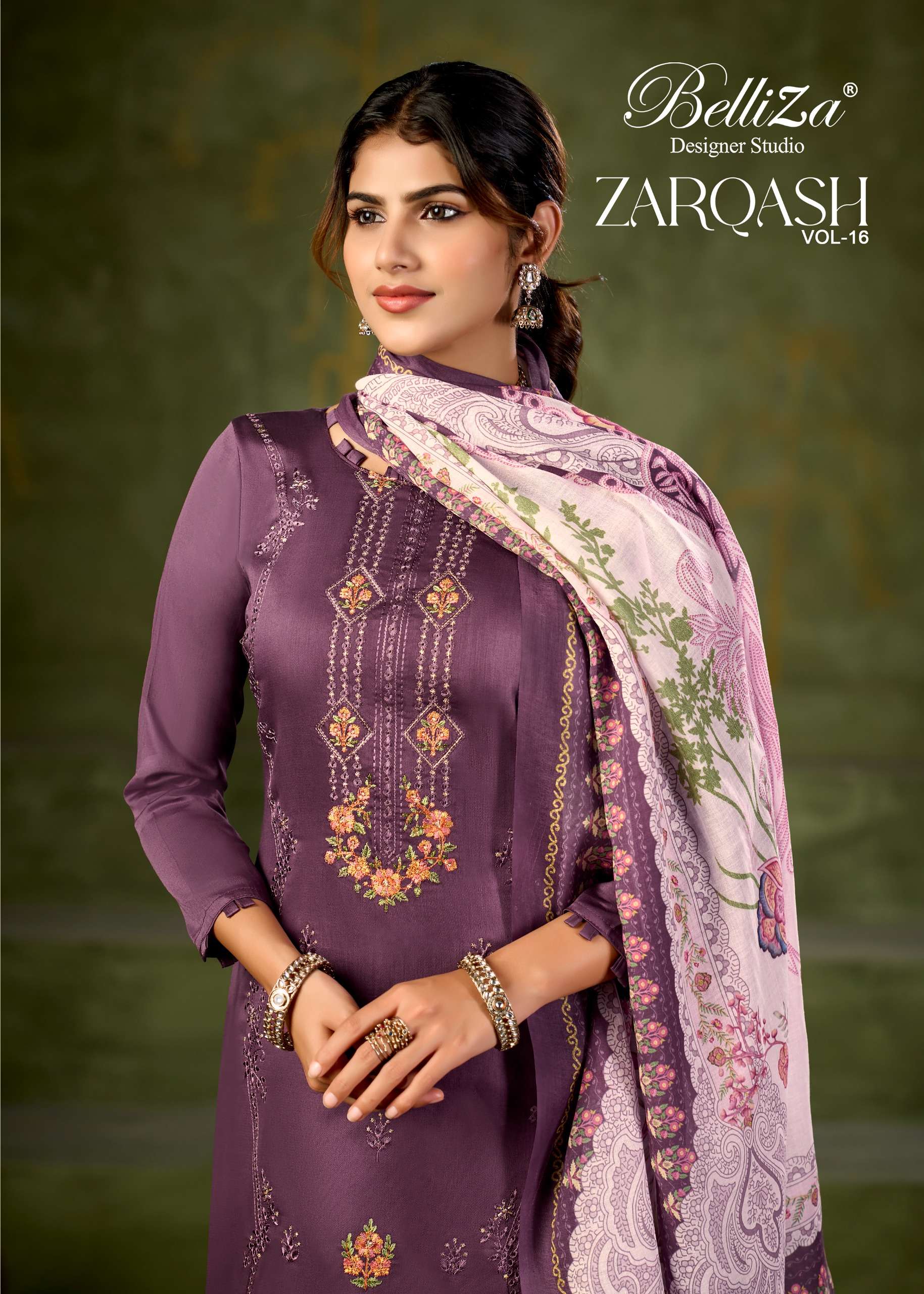 ZARQASH VOL 16 by BelliZa DesigNer StuDio suit collection manufacturers surat 
