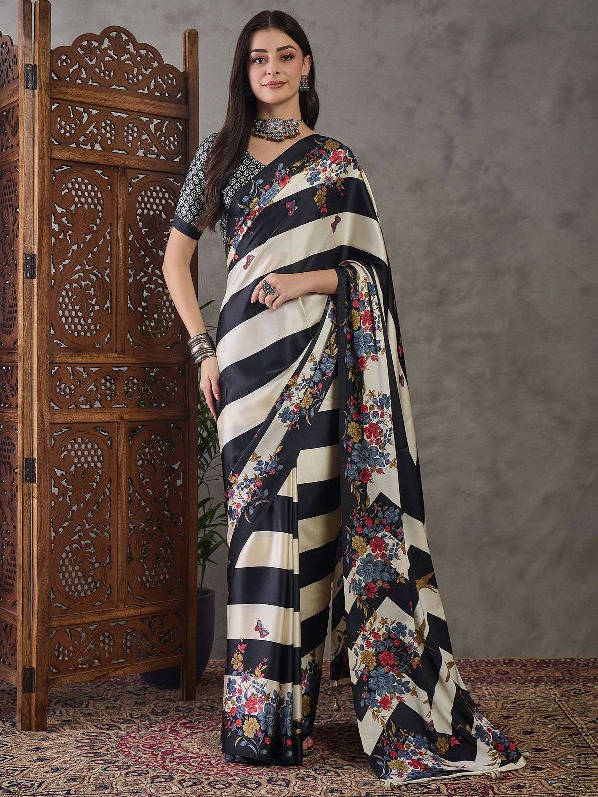 Ajrakh Luxe vol A saree Collection manufacturer surat 