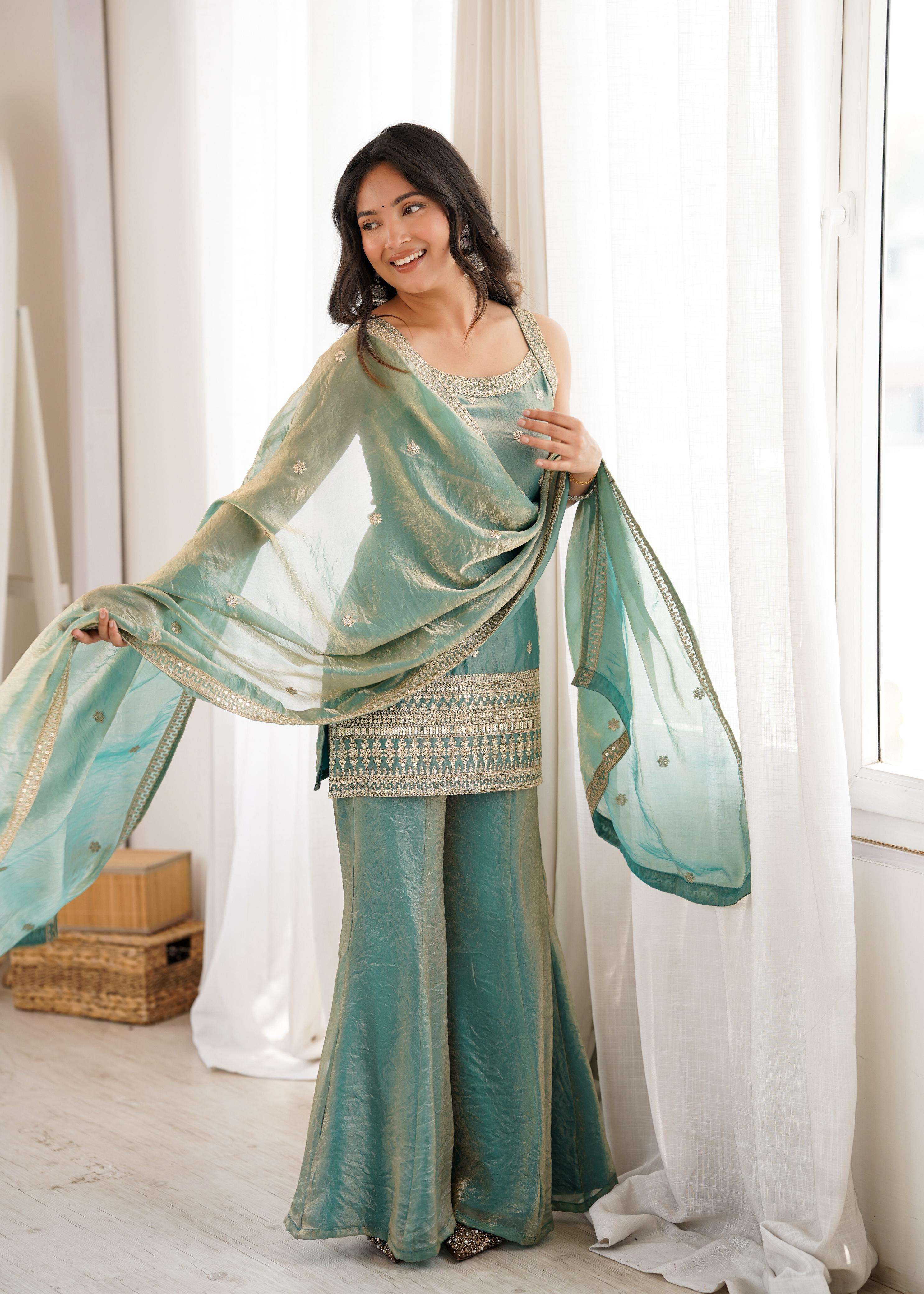BK 302 SEAGREEN kurti collection manufacturers surat 