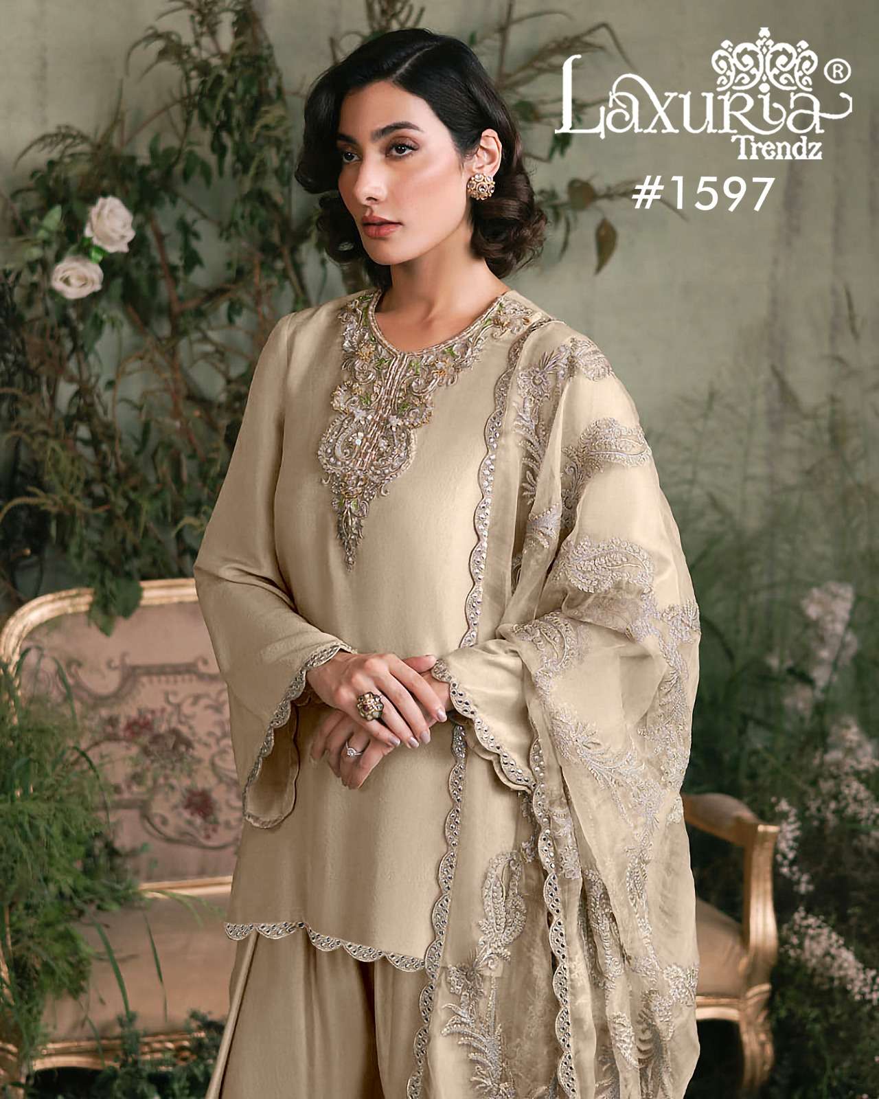 D No 1597 by Laxuria Trendz kurti collection manufacturers surat 