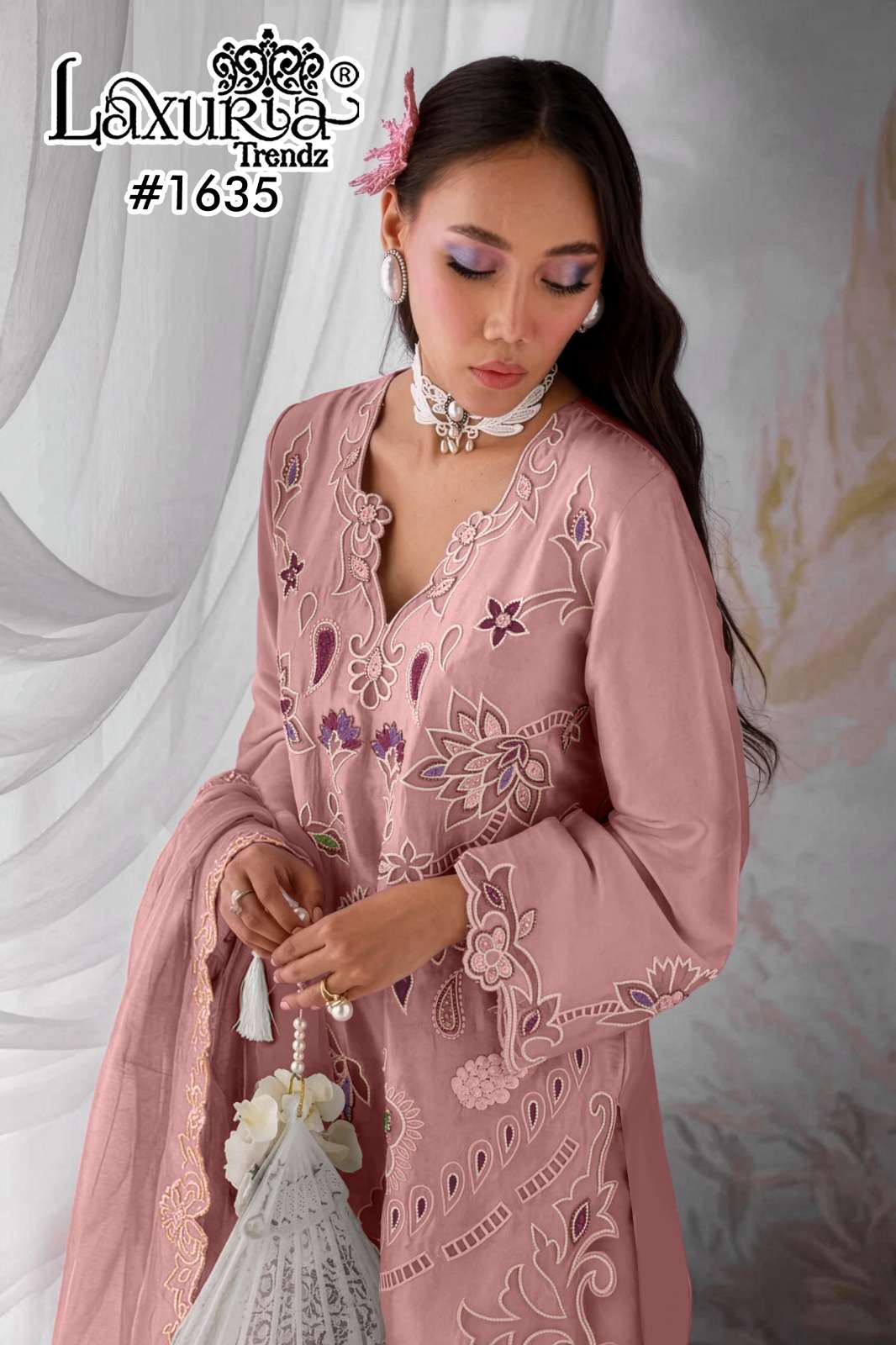 D No 1635 by Laxuria Trendz kurti collection manufacturers surat 