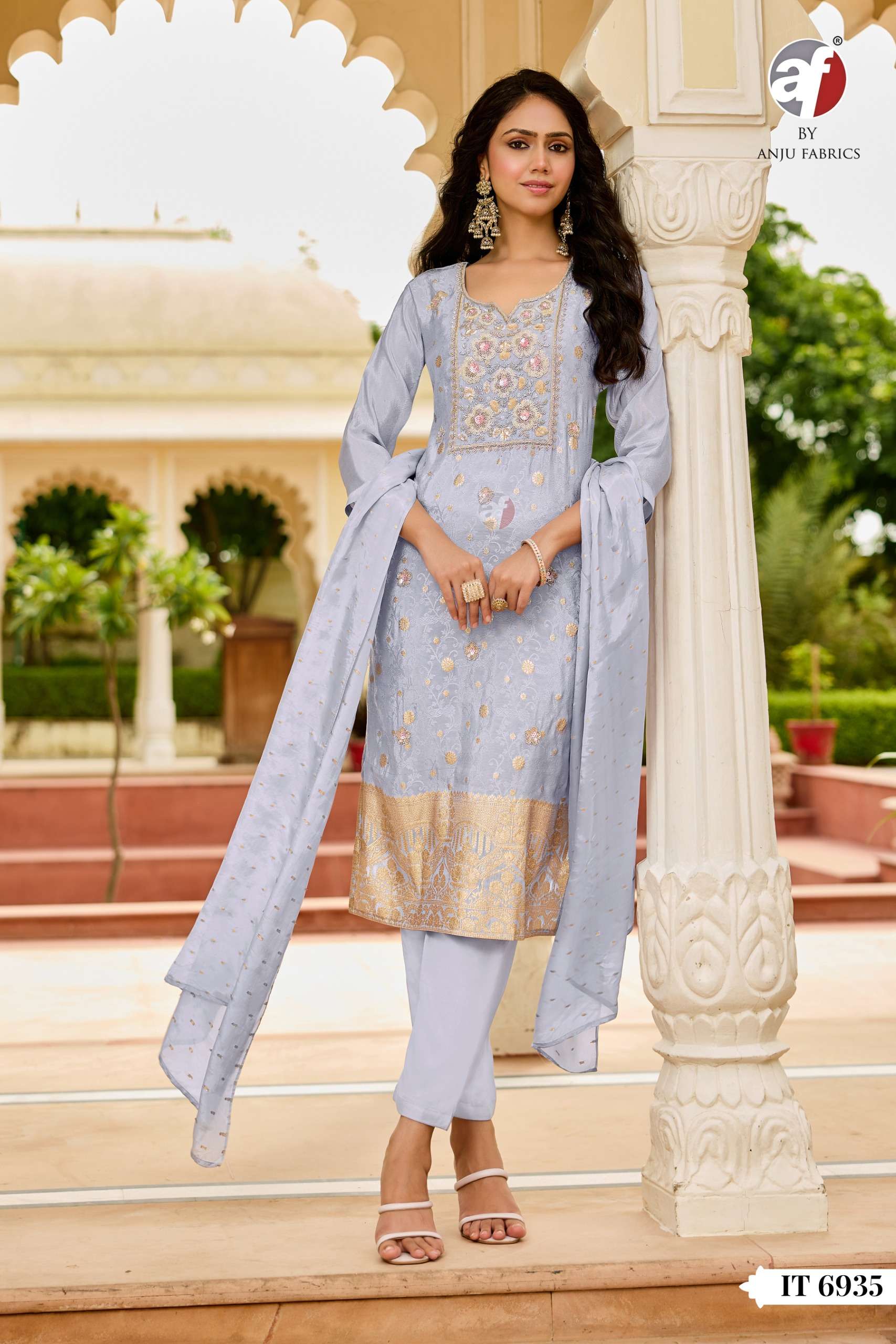 D NO 6935 by Anju fabric kurti collection manufacturers surat 