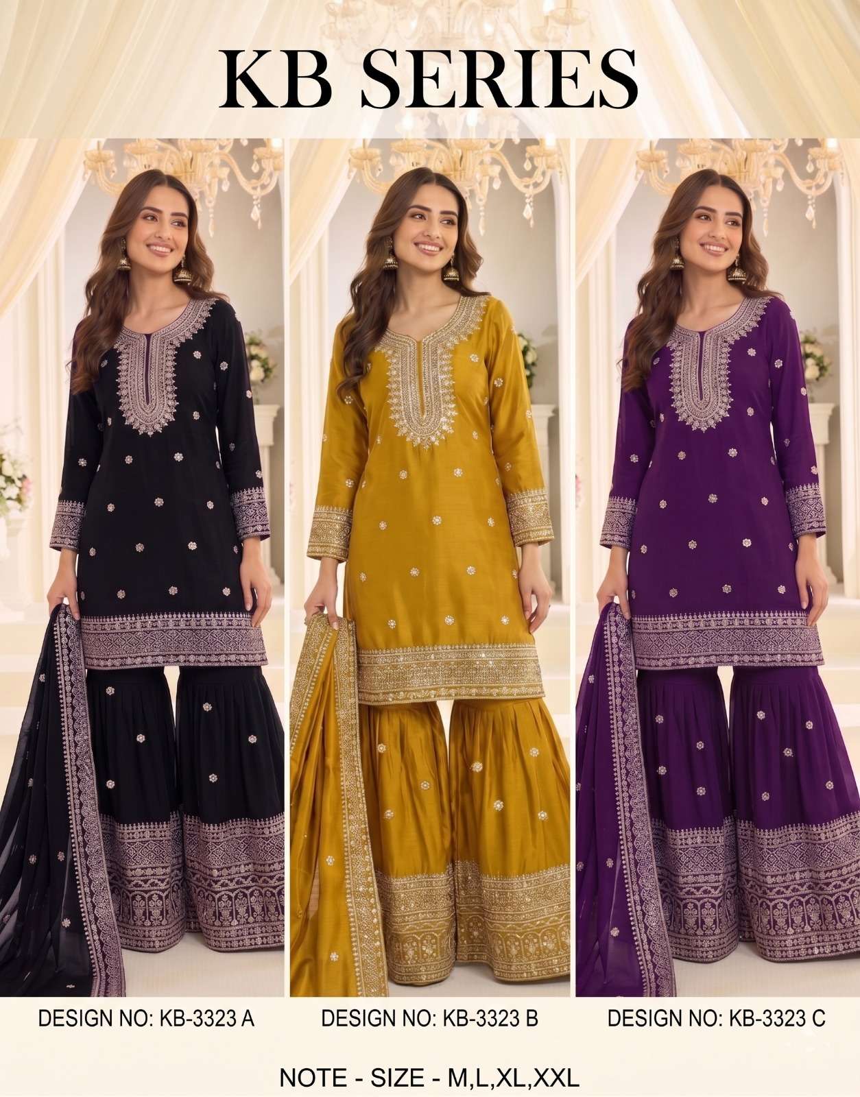 Design no KB 3323 by KB SERIES kurti collection manufacturers surat 