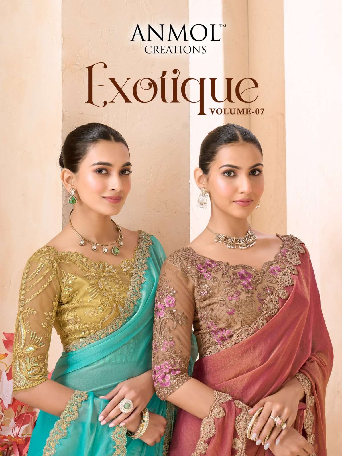 EXOTIQUE VOL 07 SERIES 9401 TO 9415 by ANMOL saree Collection manufacturer surat 