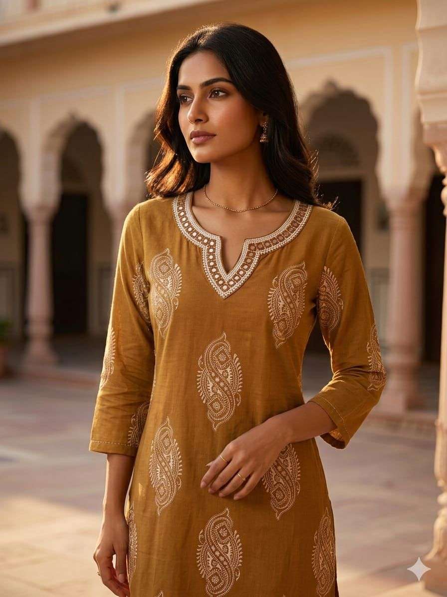 Jaipuri Cord set 2piece Kurti Pant Set collection manufacturers surat 
