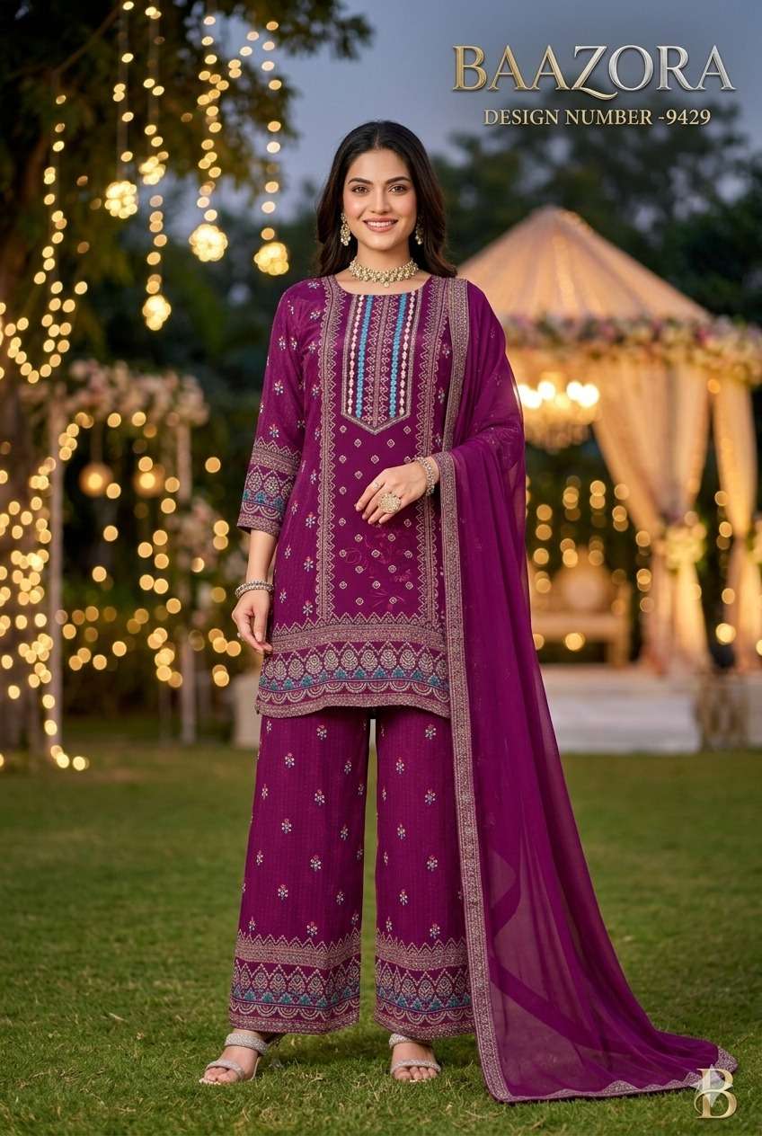 SHORT KURTI WITH PALAZZO DUPATTA collection manufacturers surat