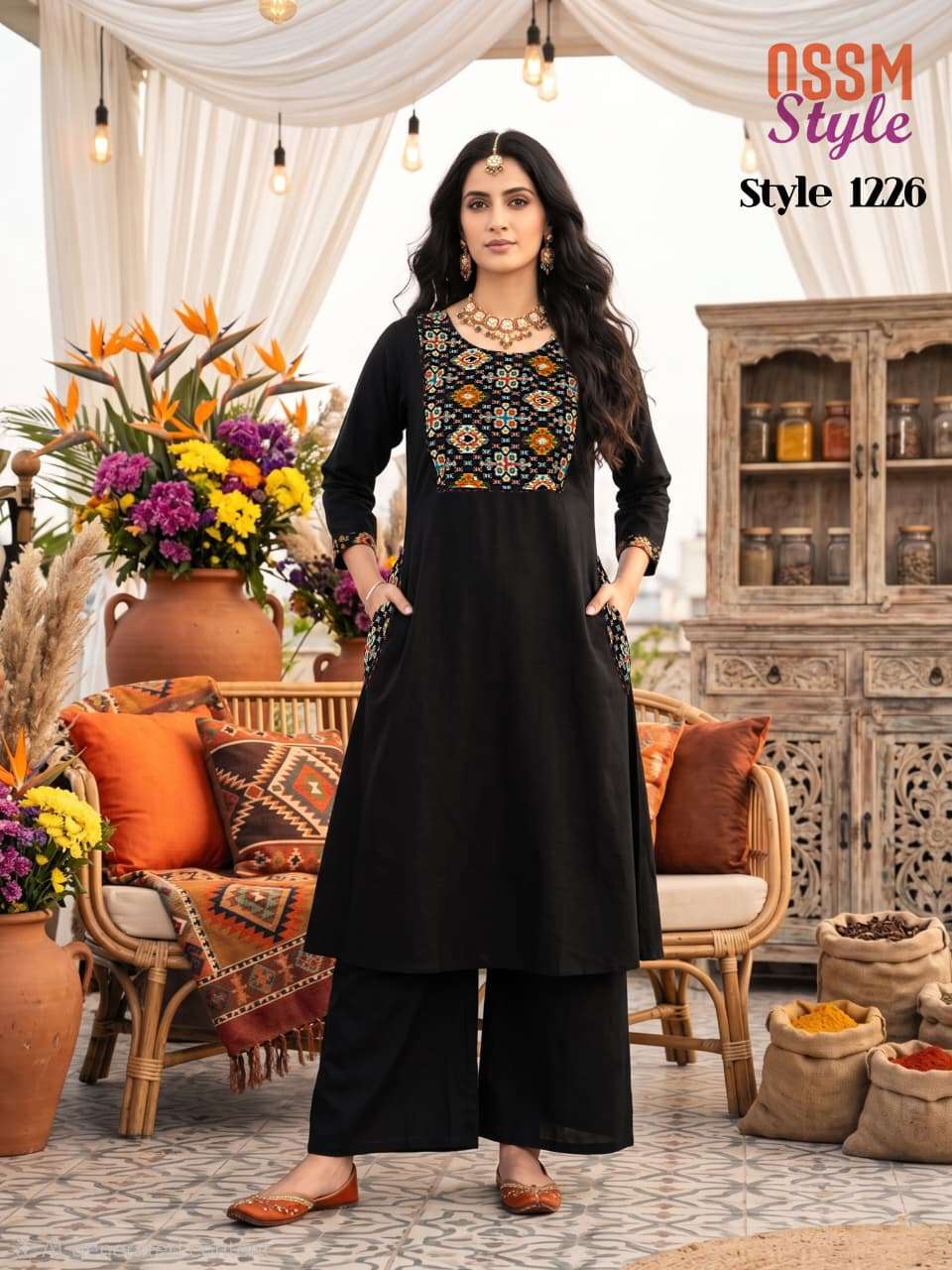 Style no 1226 and 1227 A line Cord sets collection manufacturers surat 
