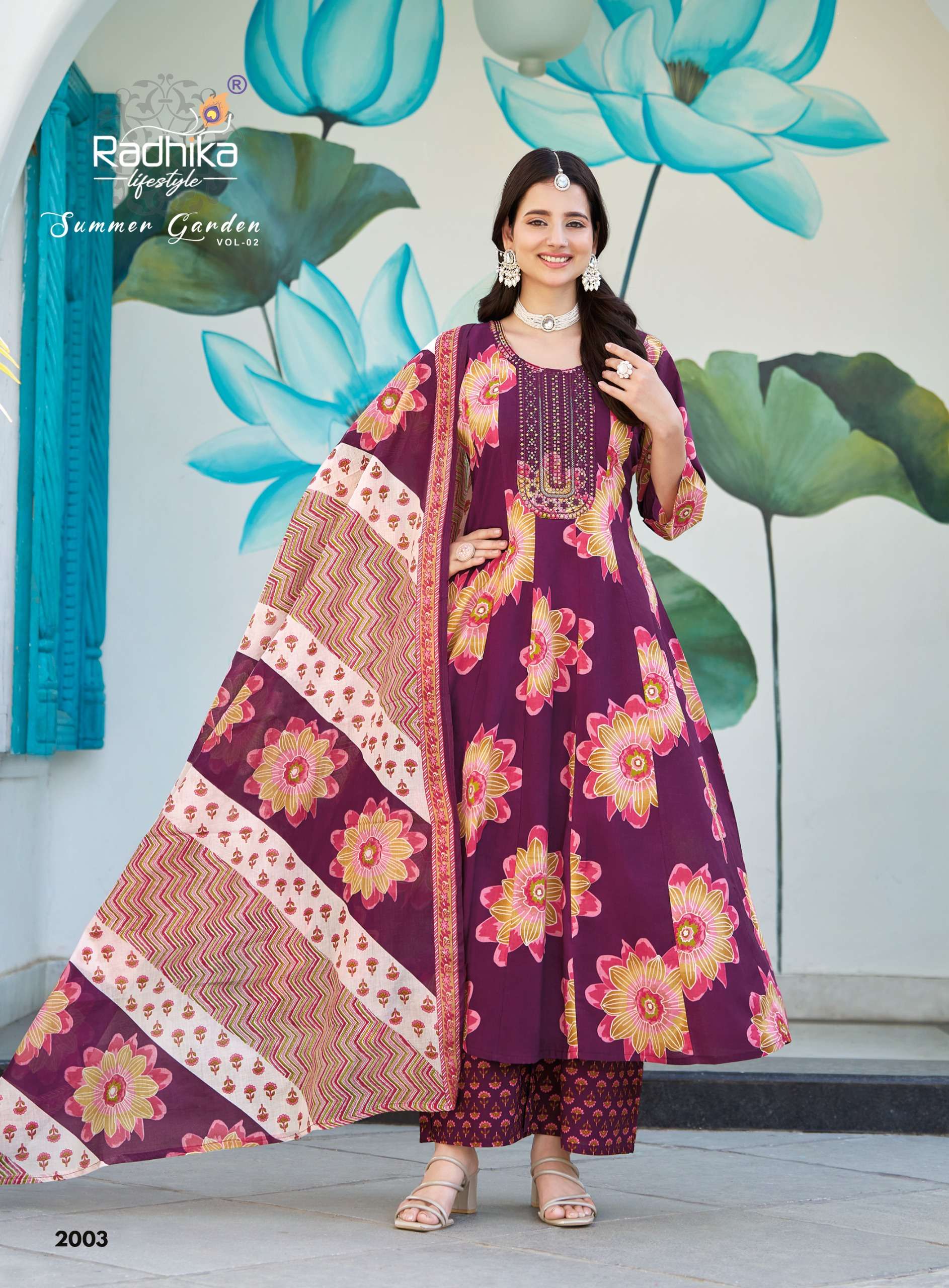 SUMMER GARDEN 𝒗𝒐𝒍 2 by RADHIKA LIFE STYLE  KURTI GOWN PLAZO  WITH DUPATTA collection manufa...