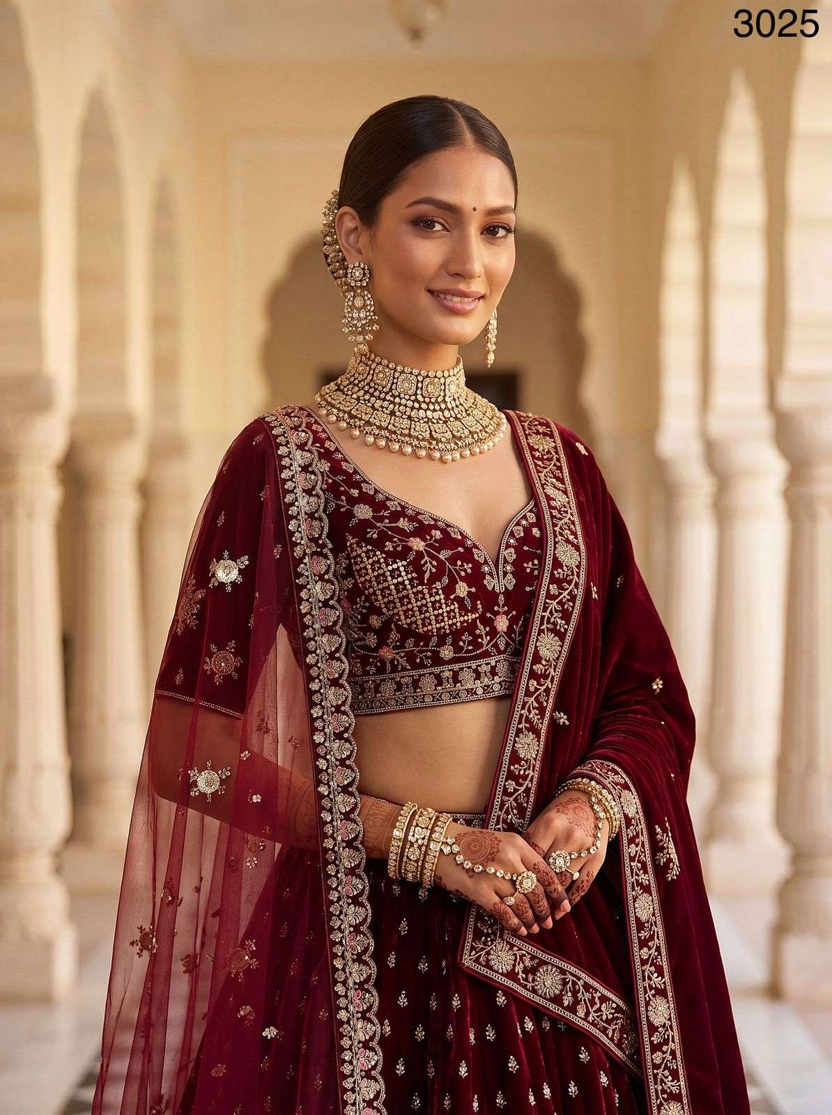Code 3025 Designer Lehenga Choli with Double Dupatta collection manufacturers surat 