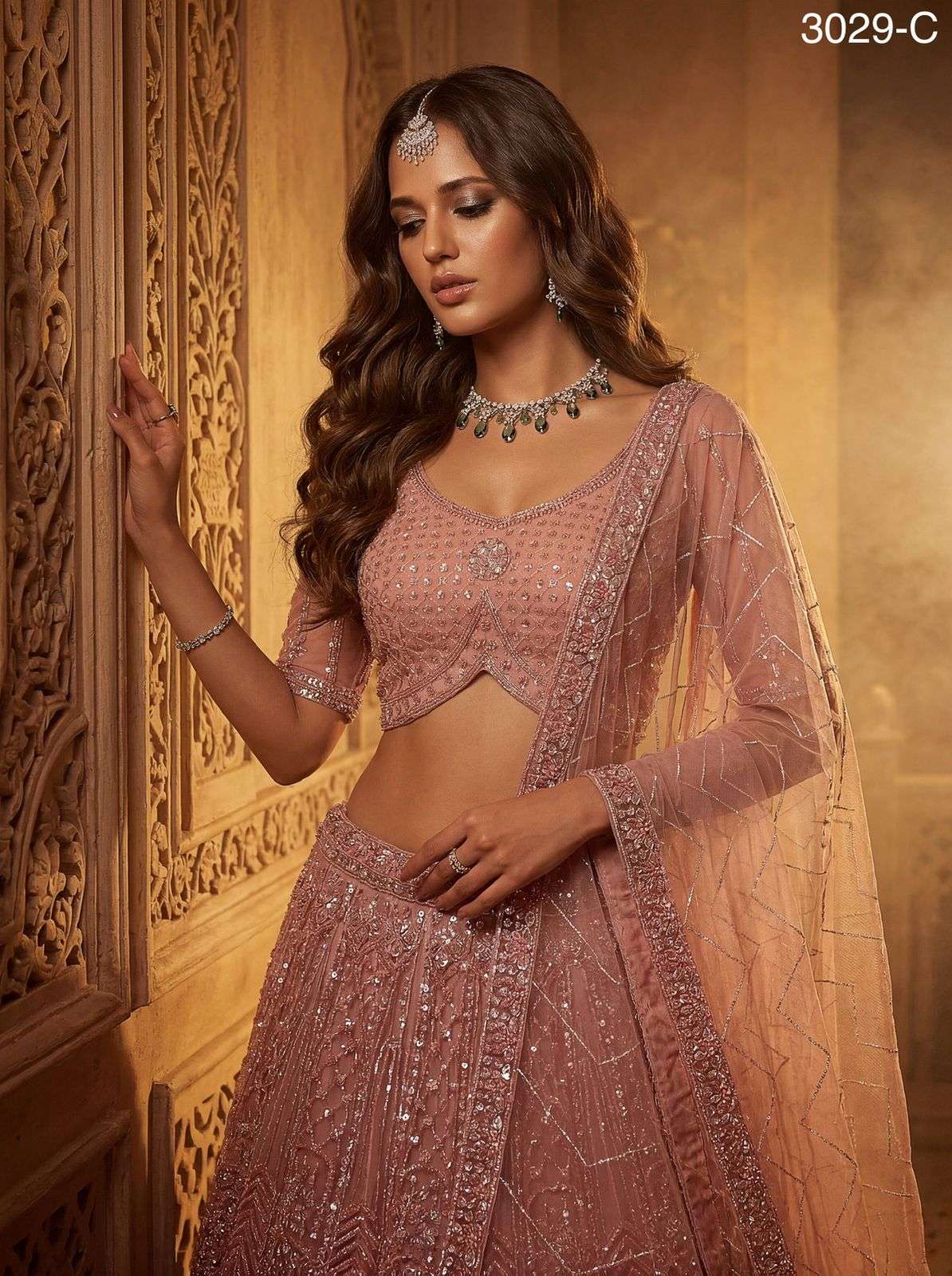 Code 3029 Partywear Handwork Lehenga Choli collection manufacturers surat 