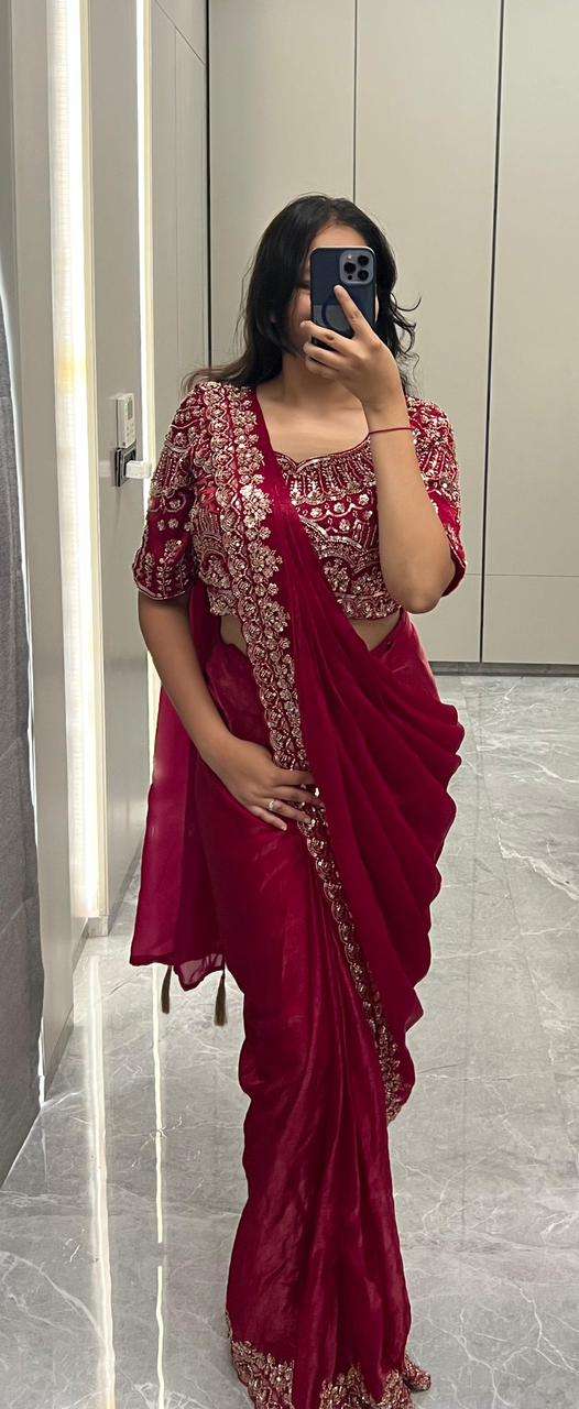 DESIGN NO A411 READY TO WEAR SAREE collection manufacturers surat 