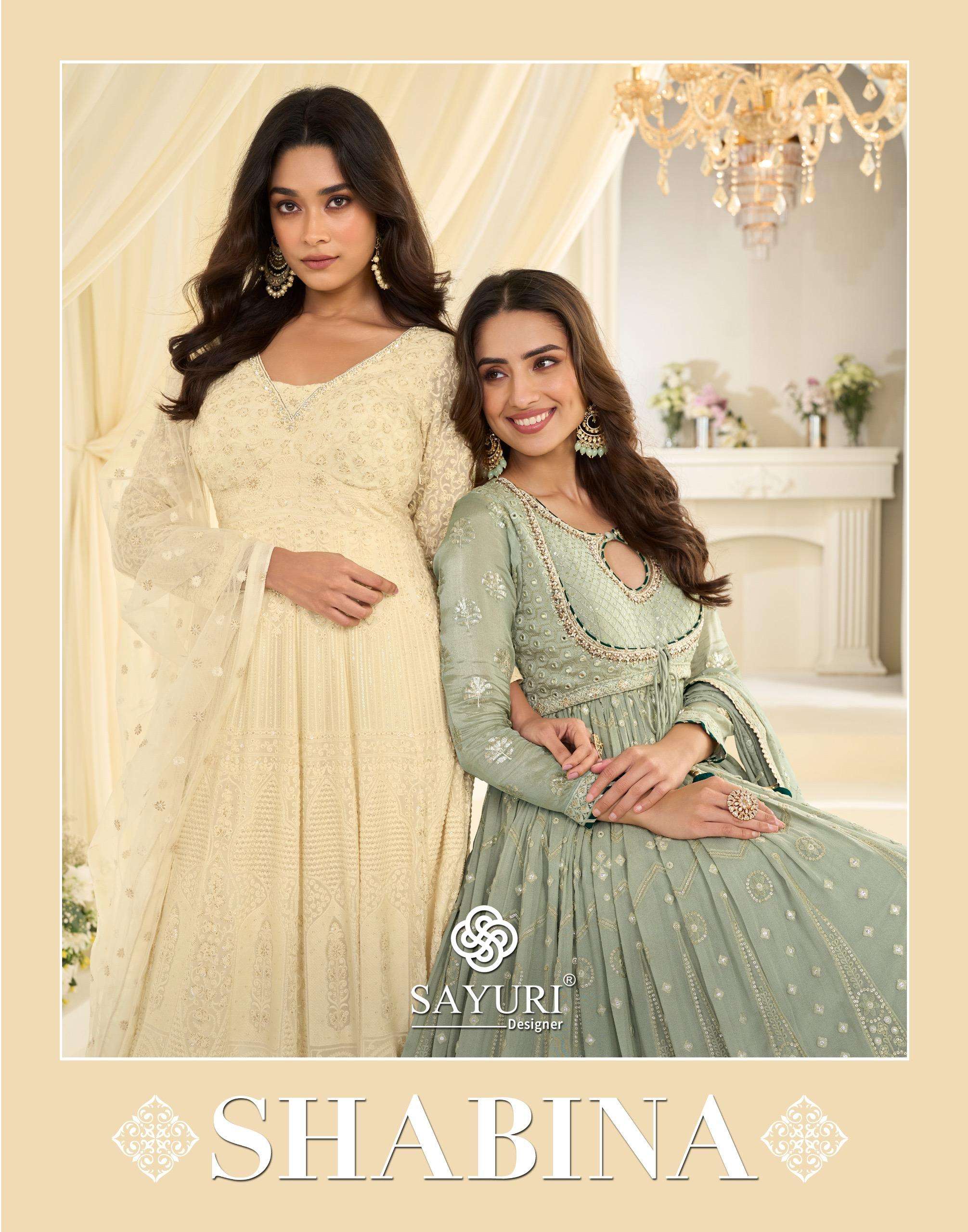 SHABINA by SAYURI DESIGNER gown collection manufacturers surat 