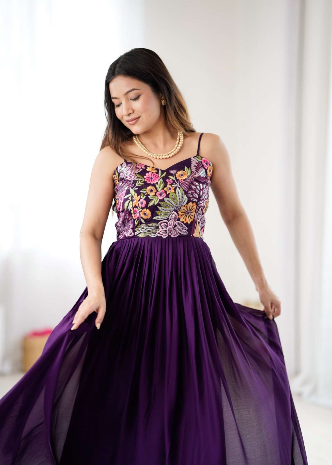 SKU CDRS203 GEORGETTE GOWN collection manufacturers surat 