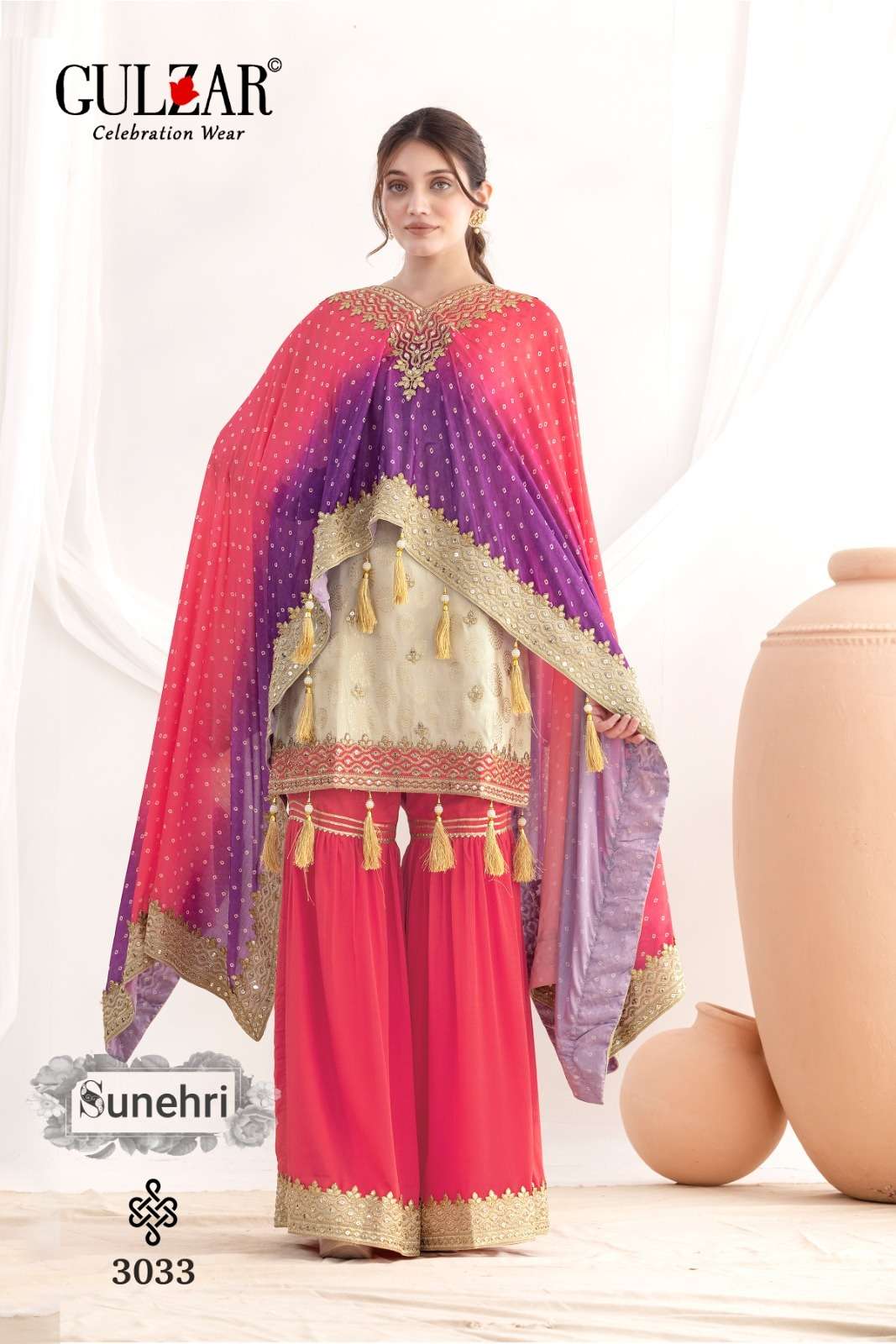 SUNEHRI  D No 3031 3033 by GULZAR Suit collection manufacturers surat 