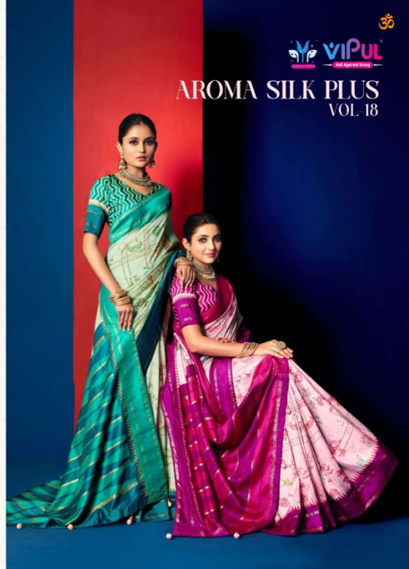 Aroma SILK PLUS VOL 18 SERIES  94338A TO F by VIPUL SAREE collection manufacturers surat 