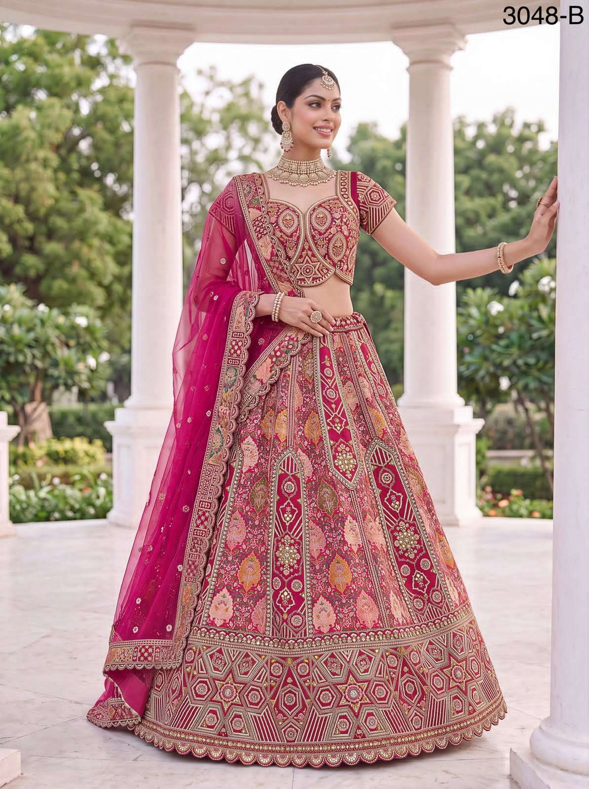 Code 3048 Banarasi Silk and Gadhwal Silk Lehenga choli collection manufacturers surat 