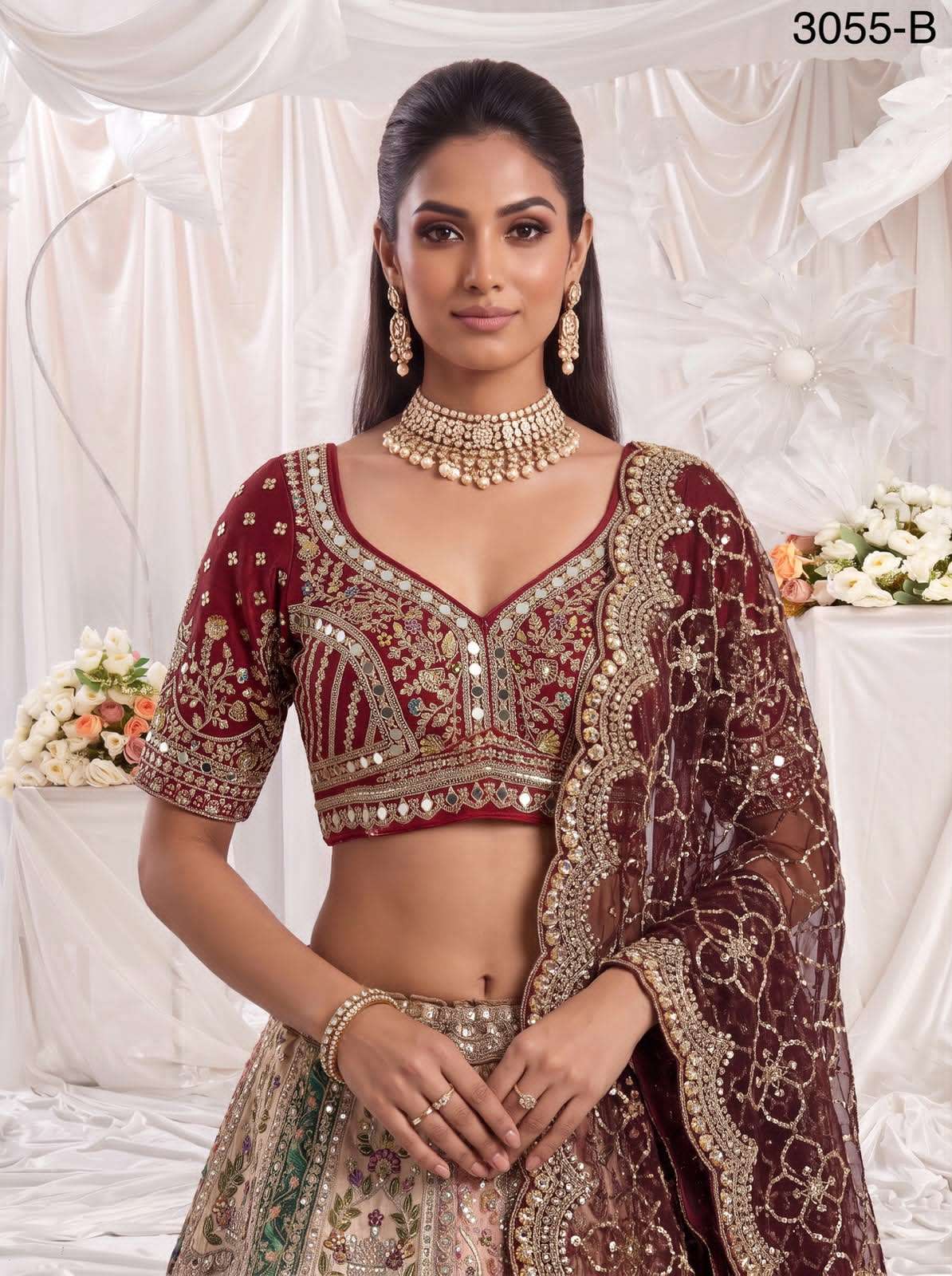 Code 3055 lehenga choli collection manufacturers surat 