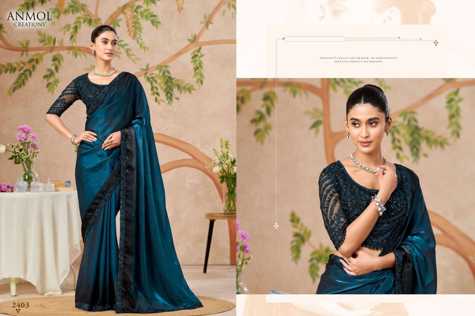 KAINA EXCLUSIVE SERIES 2401 TO 2412 nx by  ANMOL CREATION saree Collection manufacturer surat 