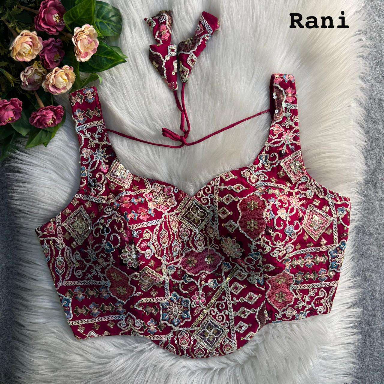 PARTYWEAR ANTIQUE CODDING WORK CORSET STYLE BLOUSE collection manufacturers surat 