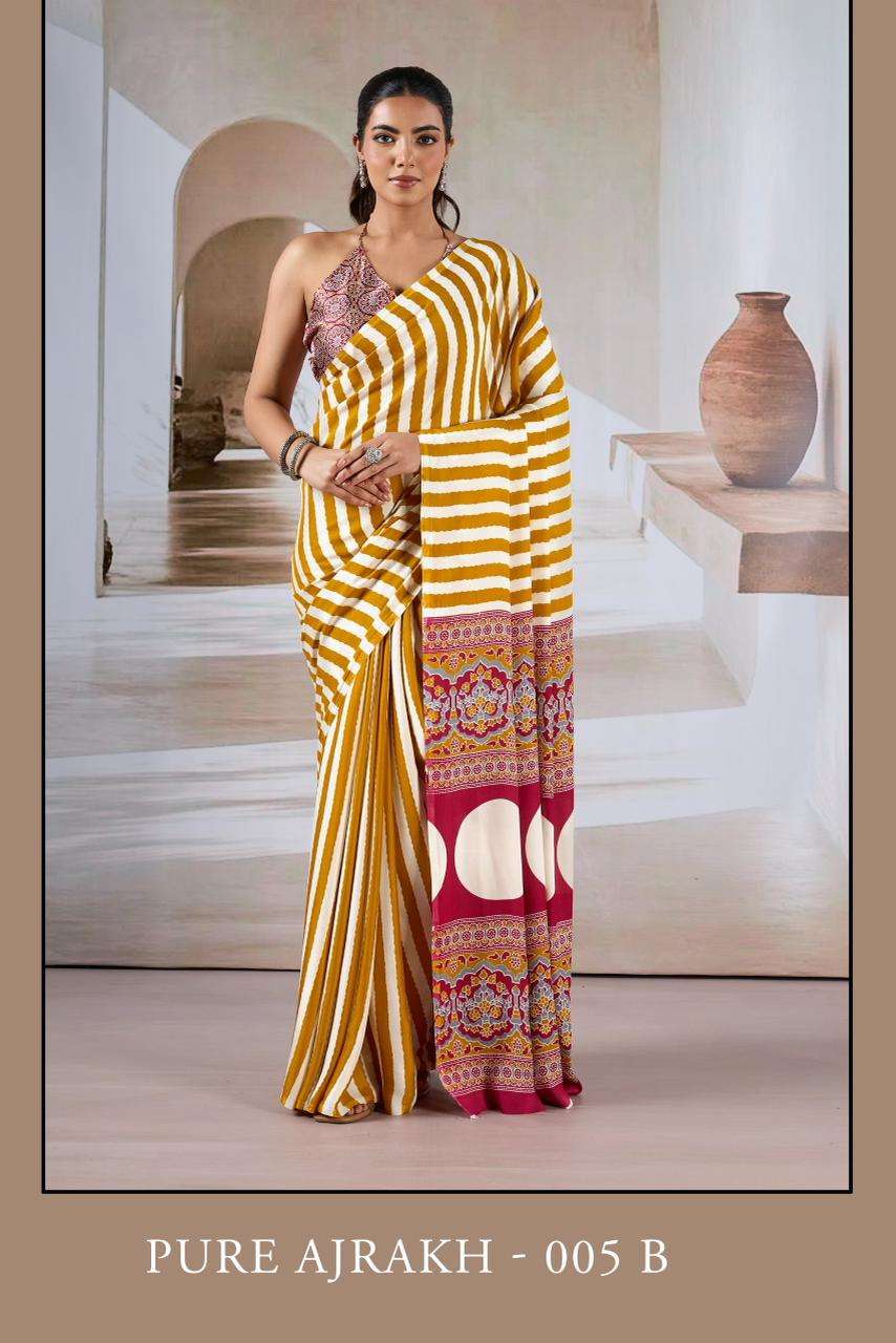 PURE AJRAKH 005 saree Collection manufacturer surat 