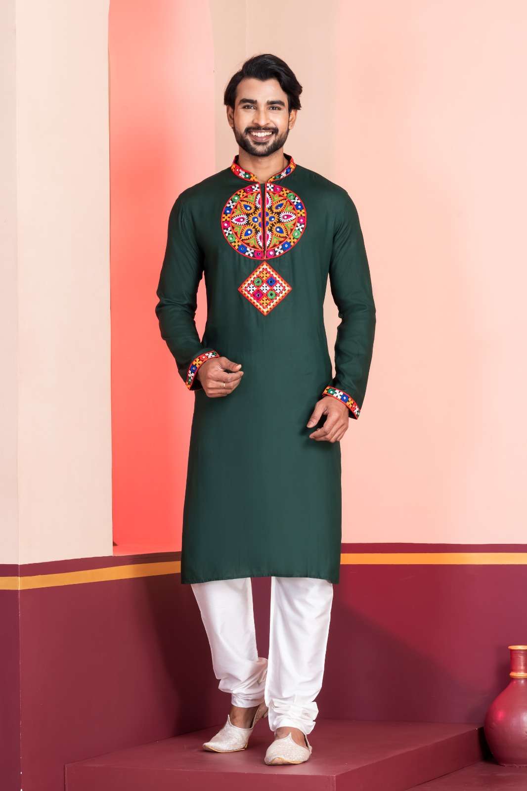 Cat No 13312 Navratri Special Men's Wear Kurta Pajama collection manufacturers surat 